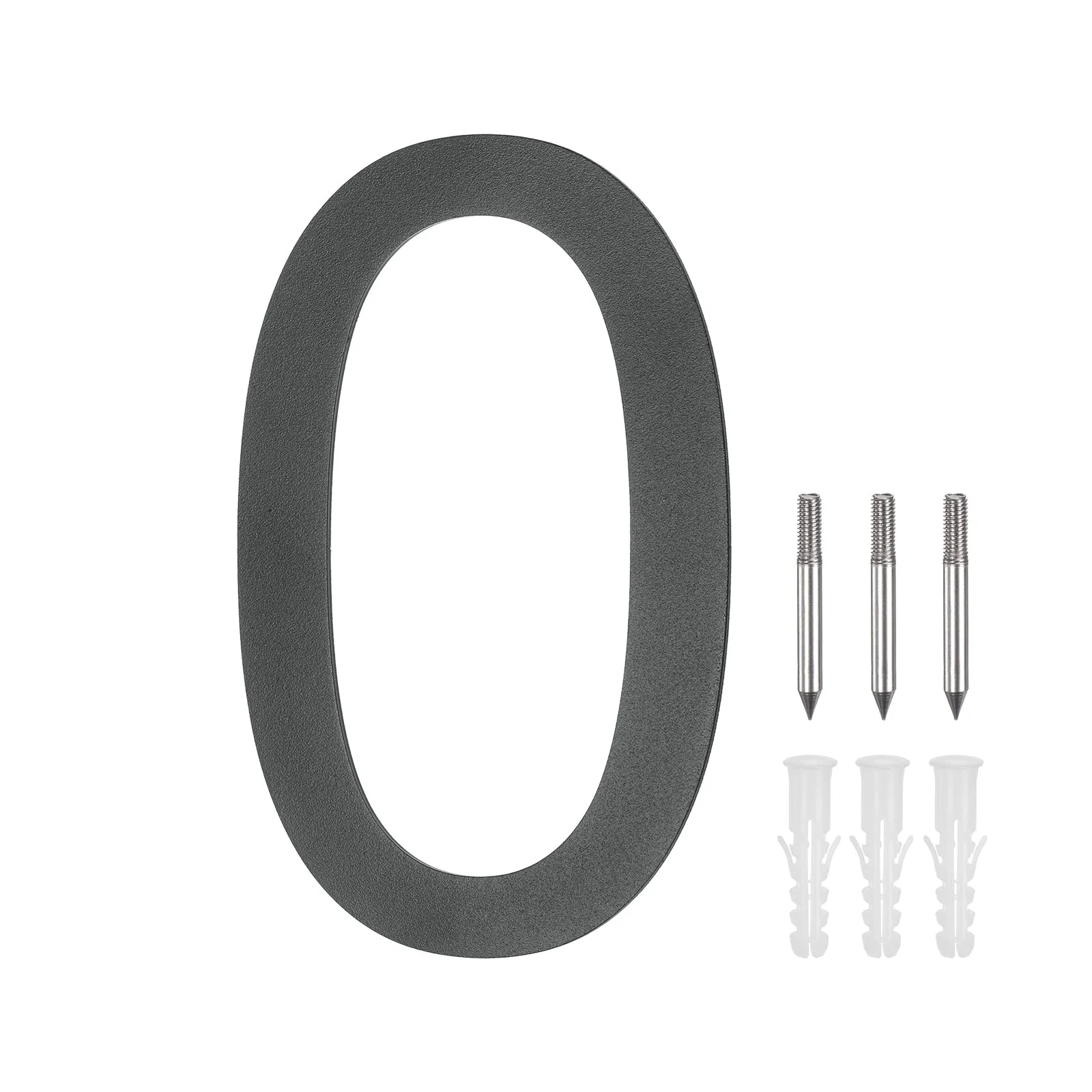 6 Inch Floating House Numbers, Modern House with Nail Kit Black