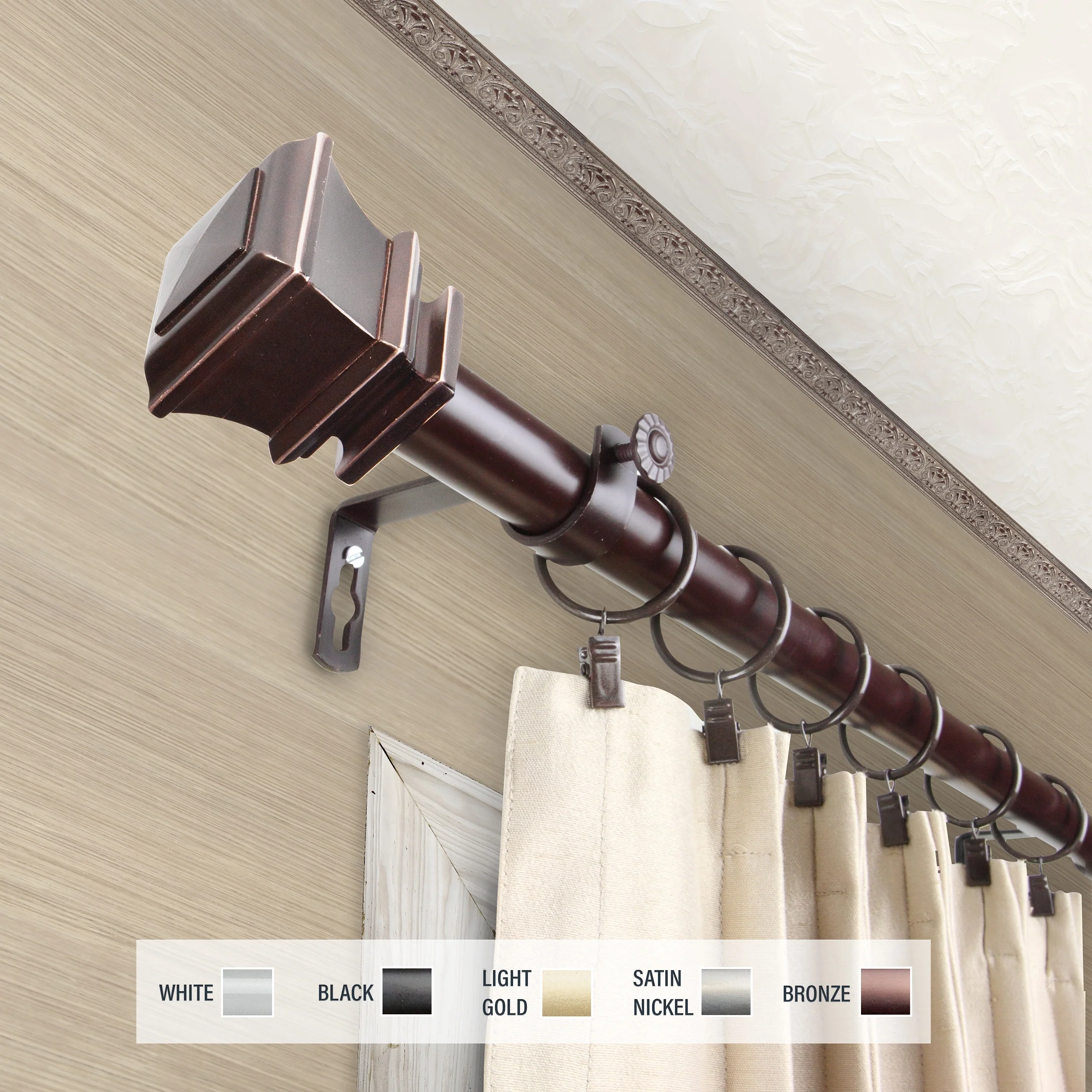 InStyleDesign Savre 1 inch Diameter Adjustable Curtain Rod