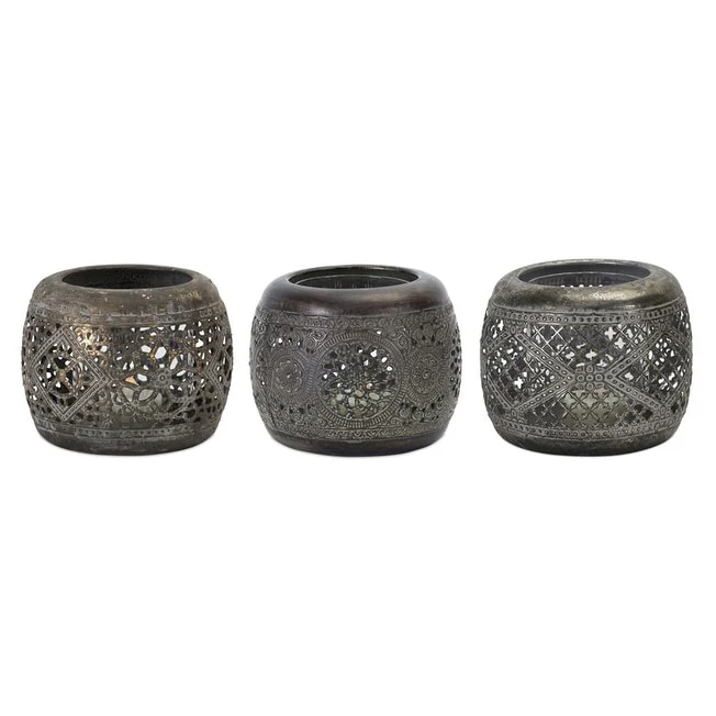 Punched Metal Votive Holder (Set of 6) - 4.5 x 4.5 x 4