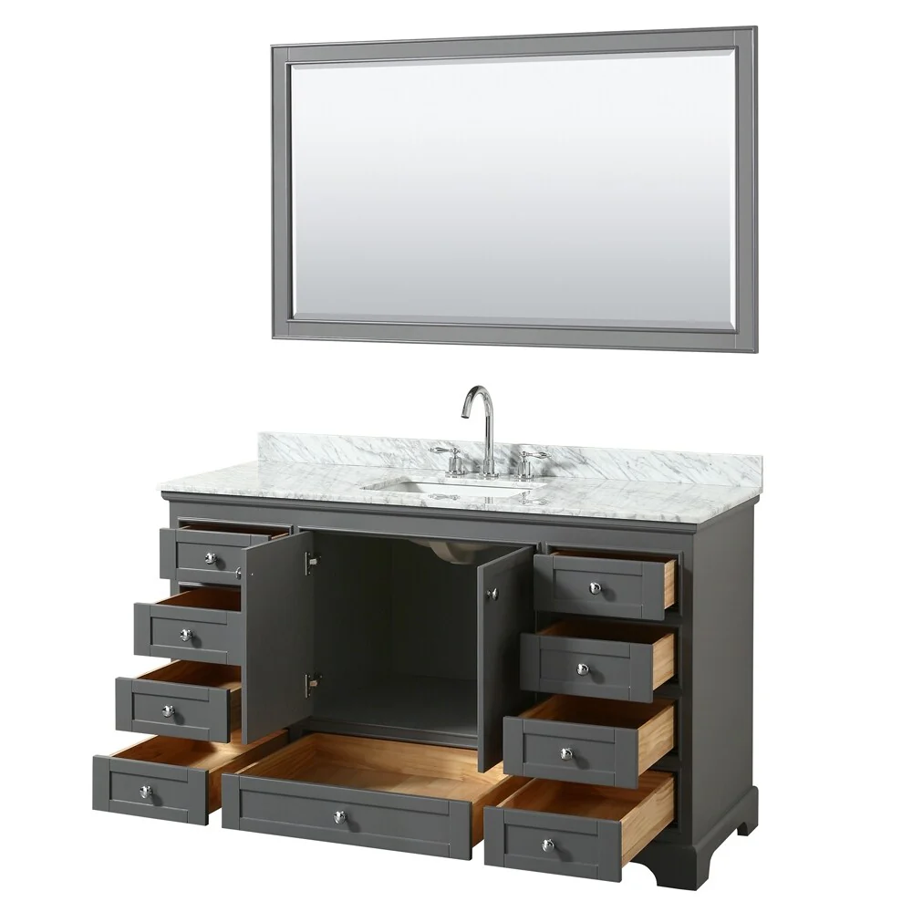 Deborah 60-inch Single Bathroom Vanity, 58-inch Mirror