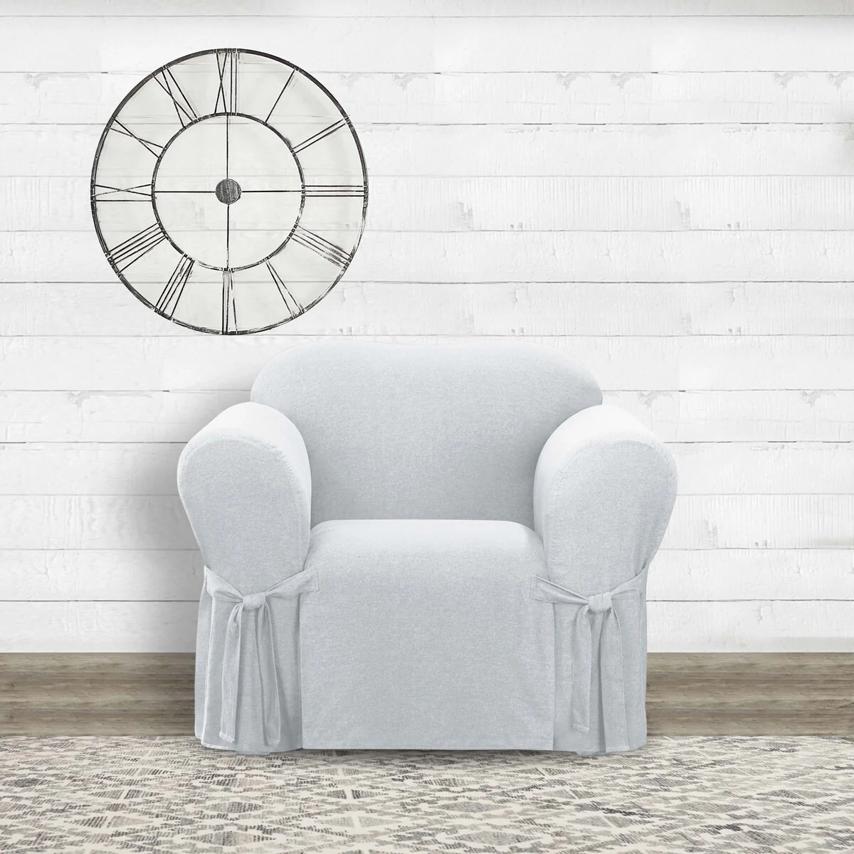 SureFit Farmhouse Basketweave 1 Piece Chair Slipcover
