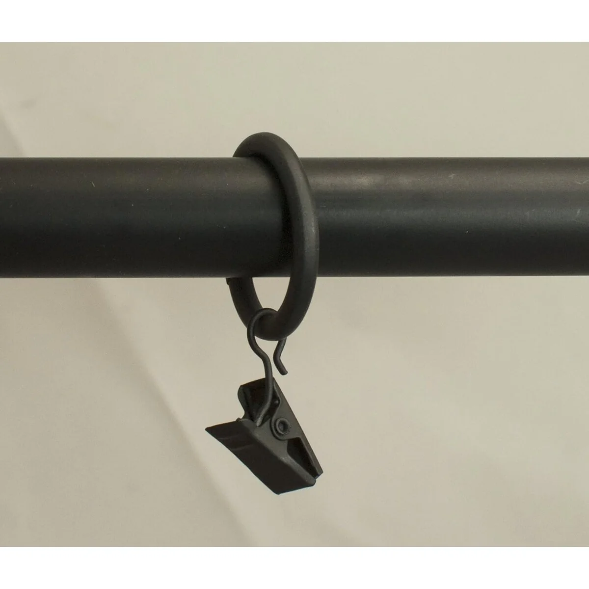 Set of 8 Curtain Drapery Rings with Clips, 1.5-inch Inner Diameter, Nylon Insert Quiet Smooth