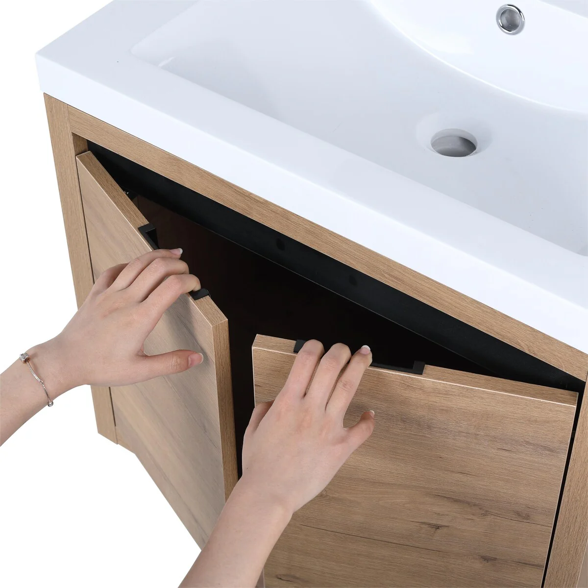 Bathroom Vanity With Sink In 24 Inch, Floating Bathroom Vanity With Soft Close Door