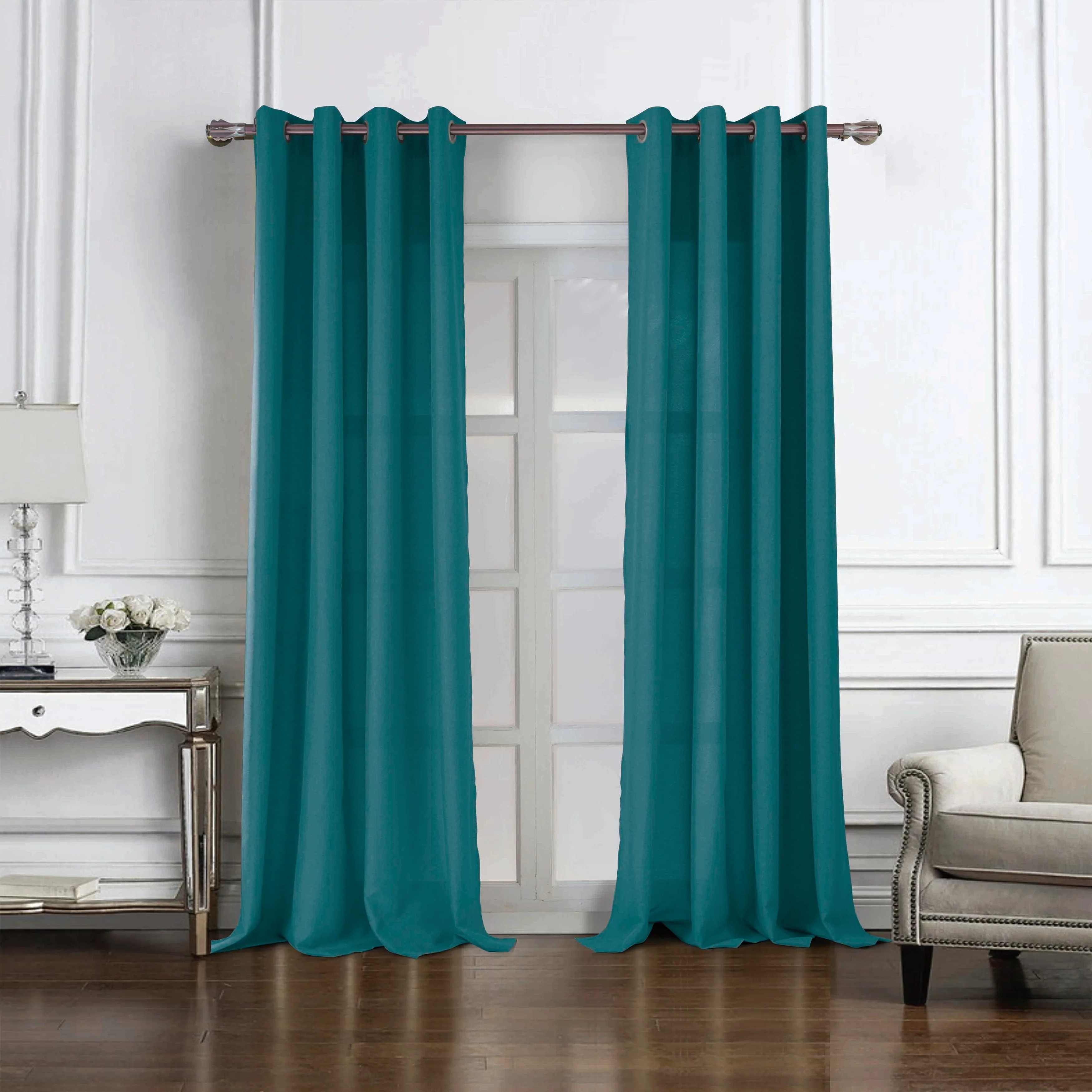 Cole Textured Grommet Window Curtain Panel 90