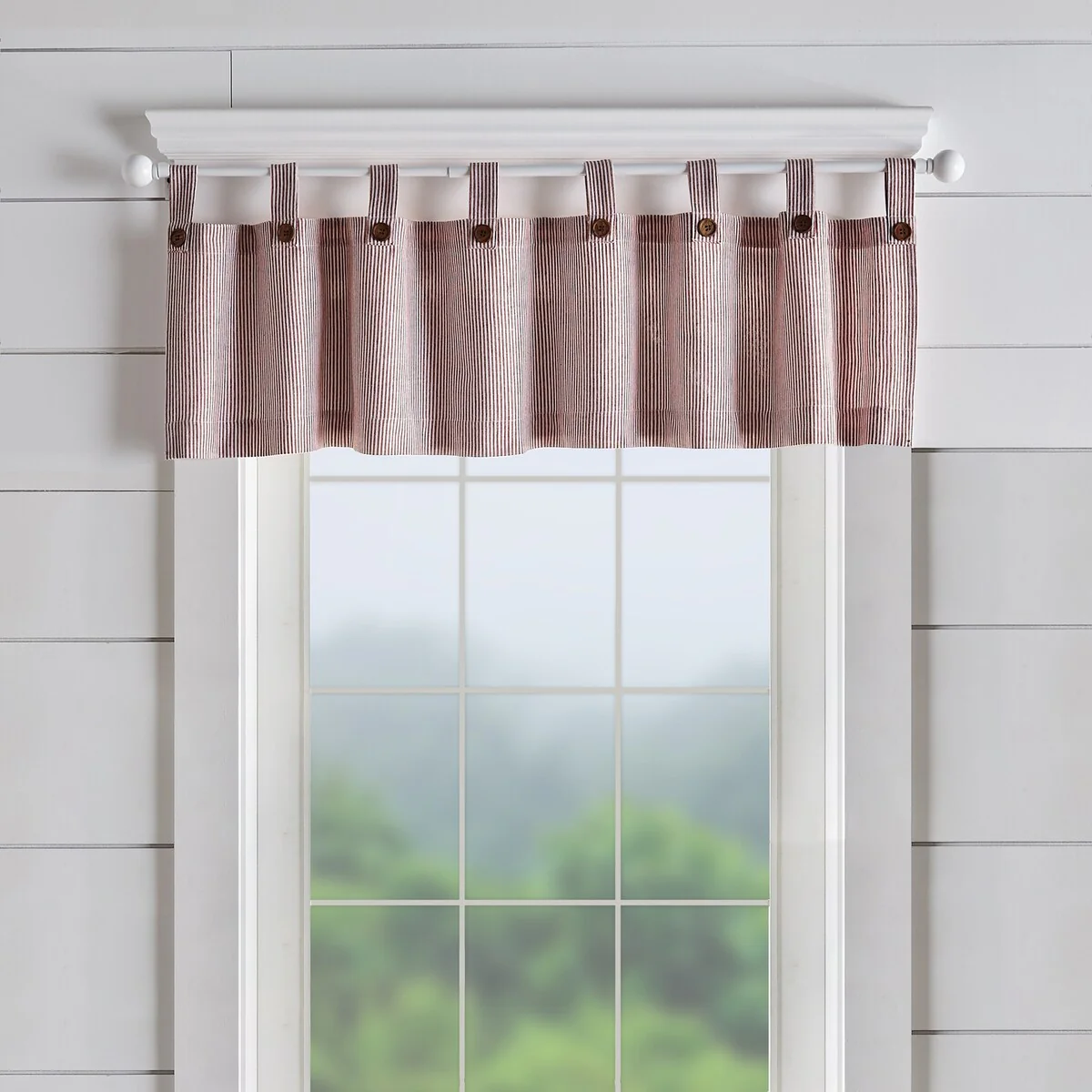 Tucker Ticking Stripe Kitchen Curtain Valance - 60