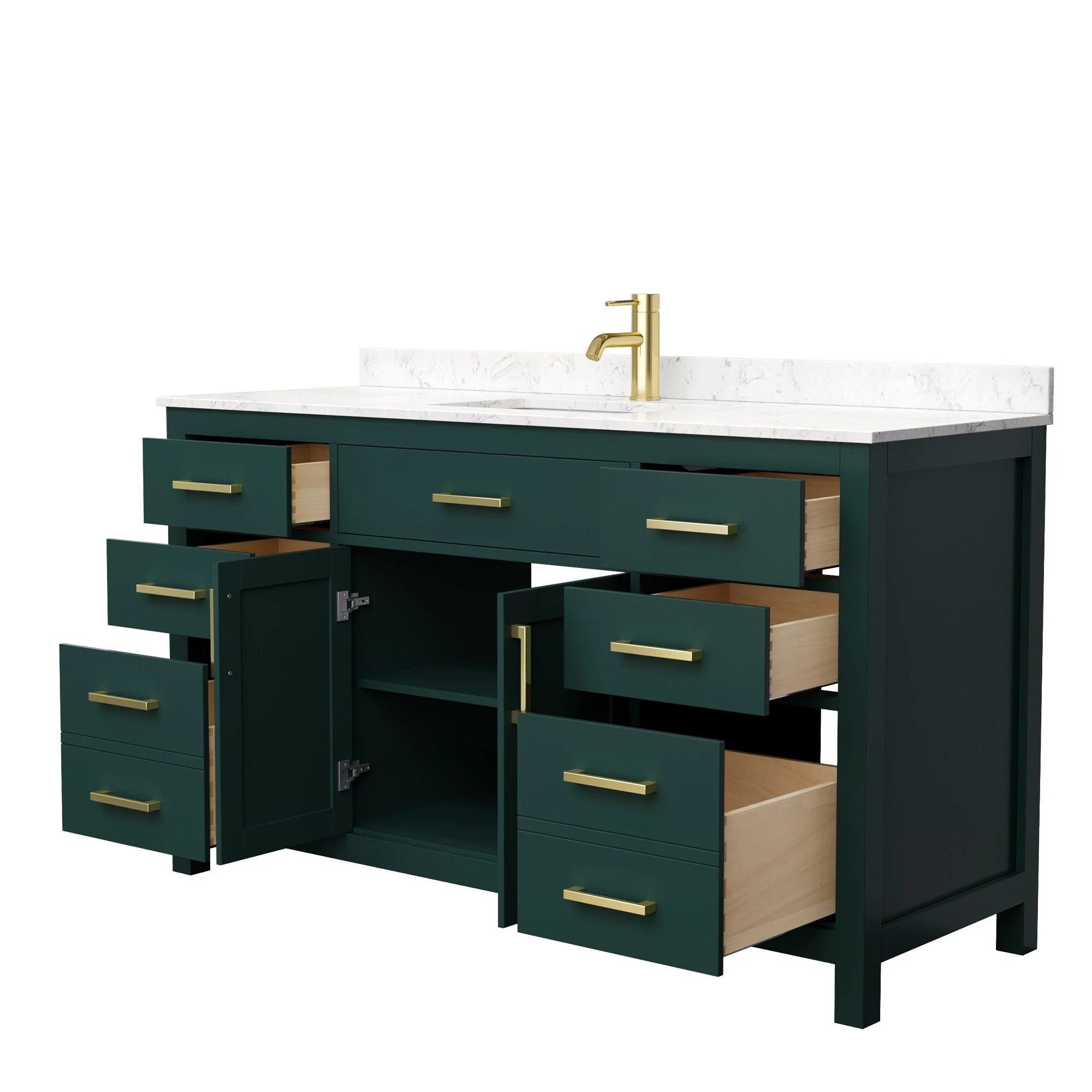 Beckett 60 Inch Single Vanity, Cultured Marble Top