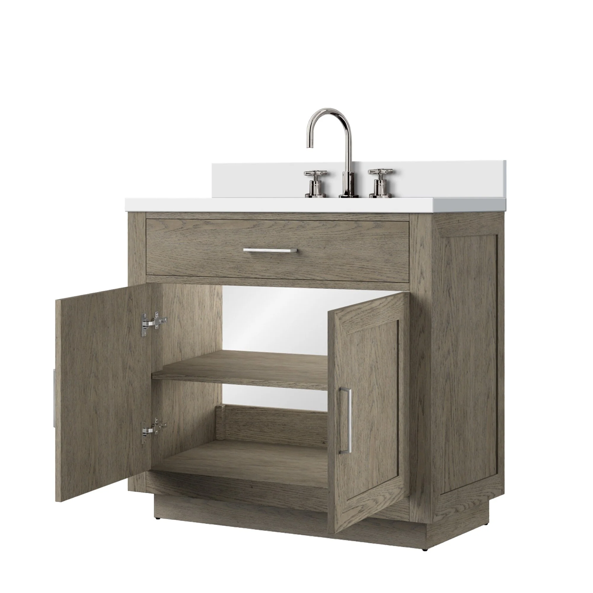 Abbey Bath Vanity with Cultured Marble Top, Sink and Faucet
