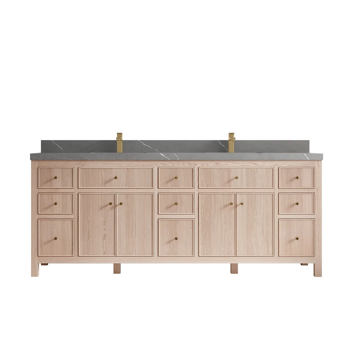 Willow Collections 84 x 22 Sonoma White Oak Double Sink Bathroom Vanity with Countertop