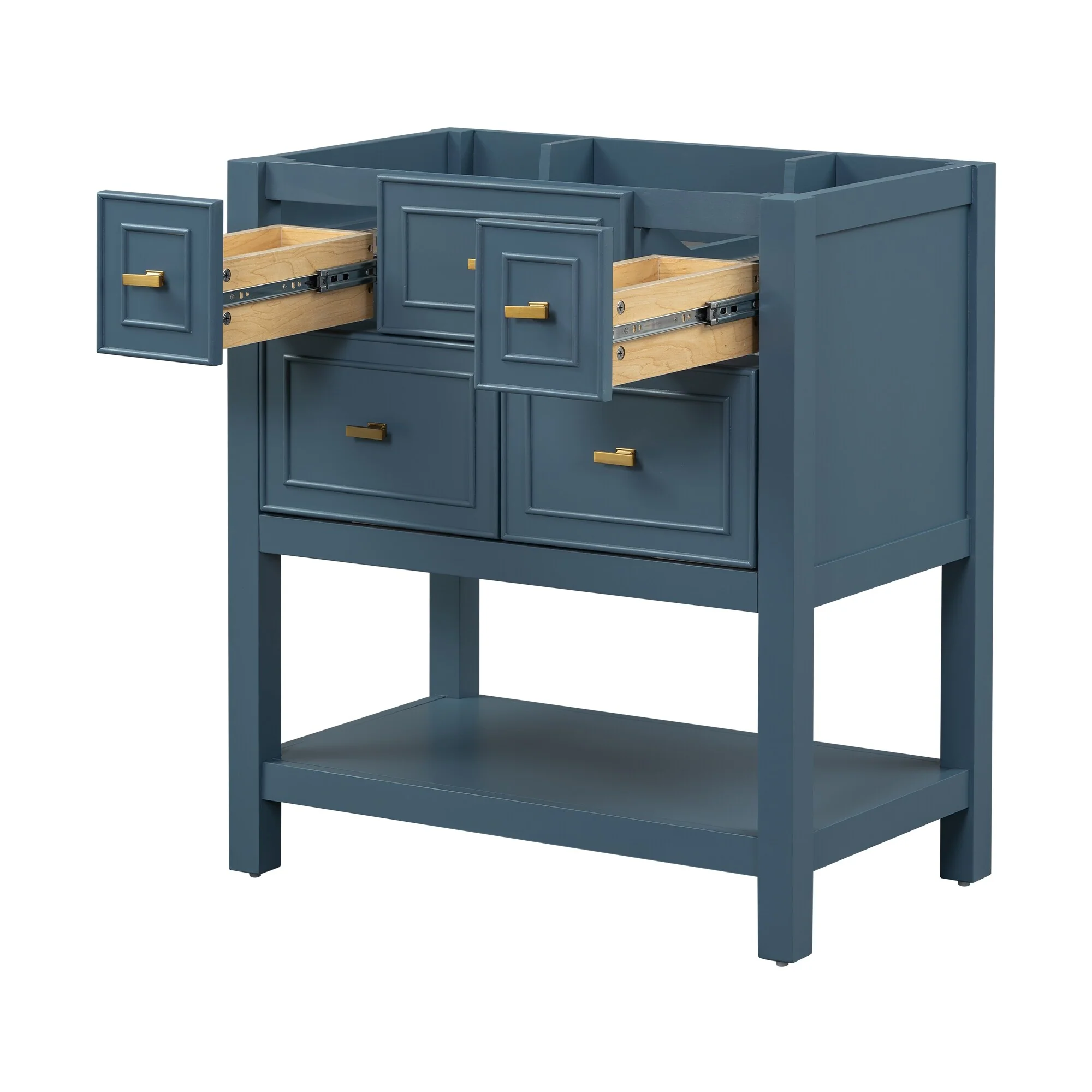 Free Standing Single Bathroom Vanity with 5 Drawers Bathroom Storage Cabinet