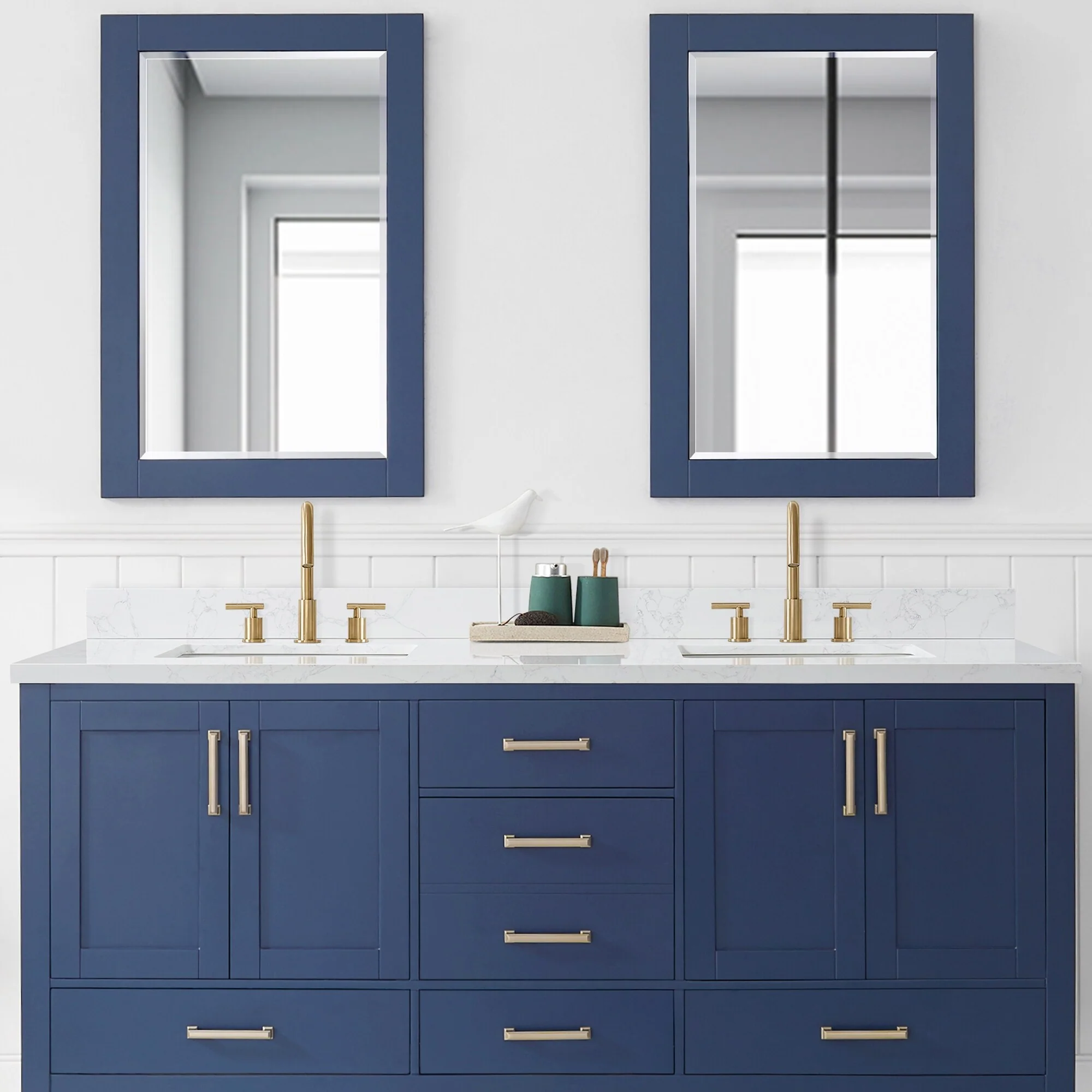 Jaen Composite Stone Vanity Top with White Rectangular Sink