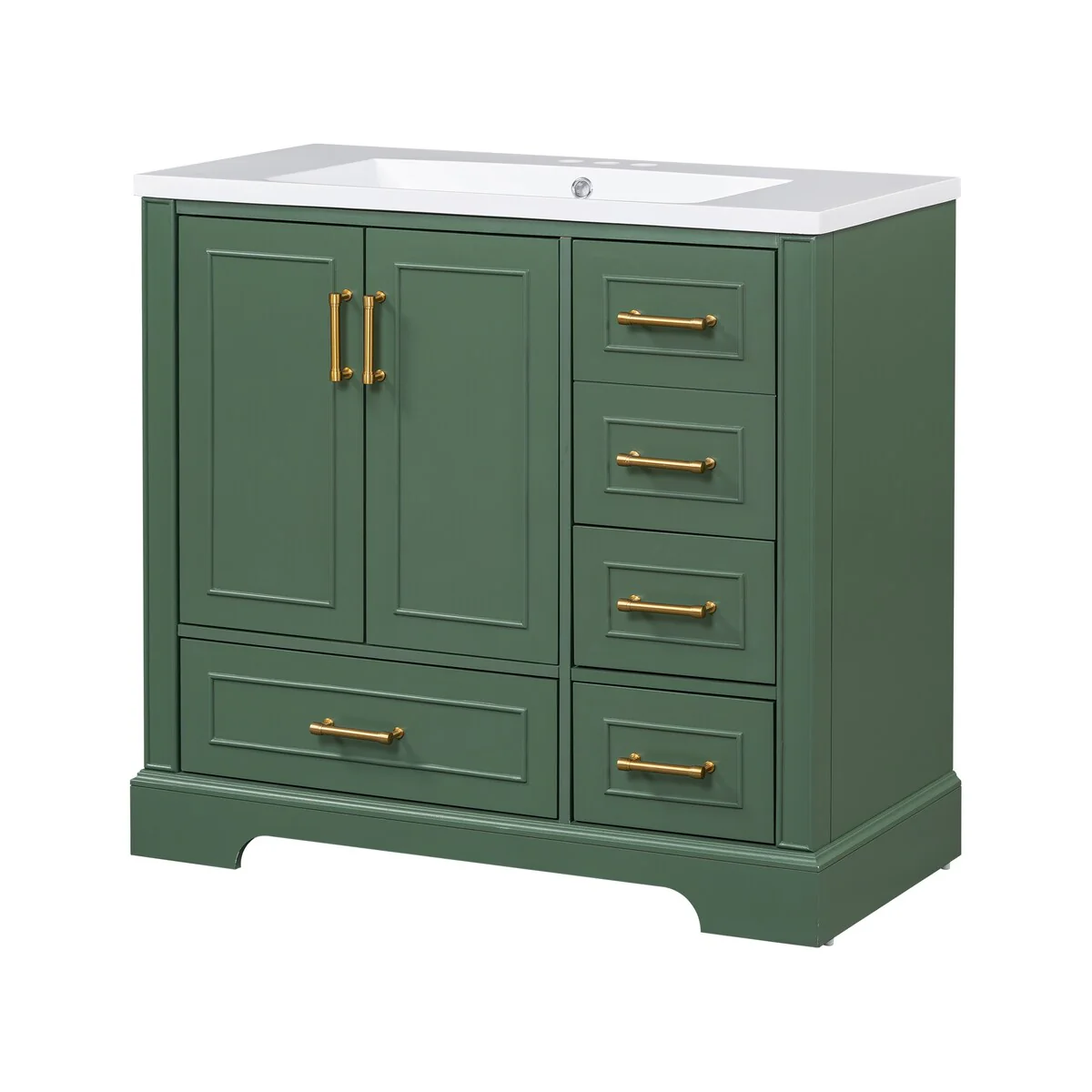 Bathroom Cabinet with Two Doors and Four Drawers