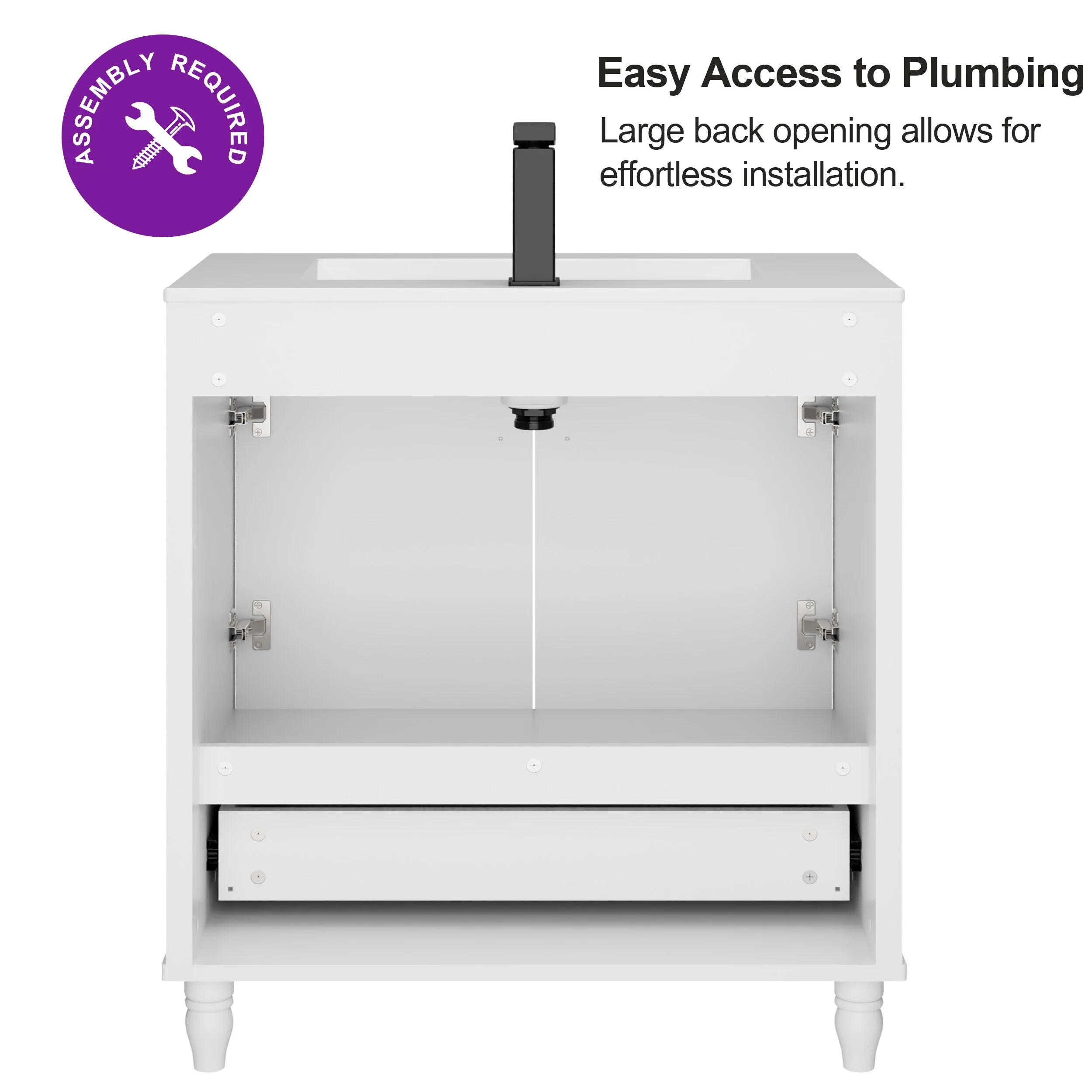 Lace Trim Freestanding Bathroom Vanity Set - Perfect for Bathrooms