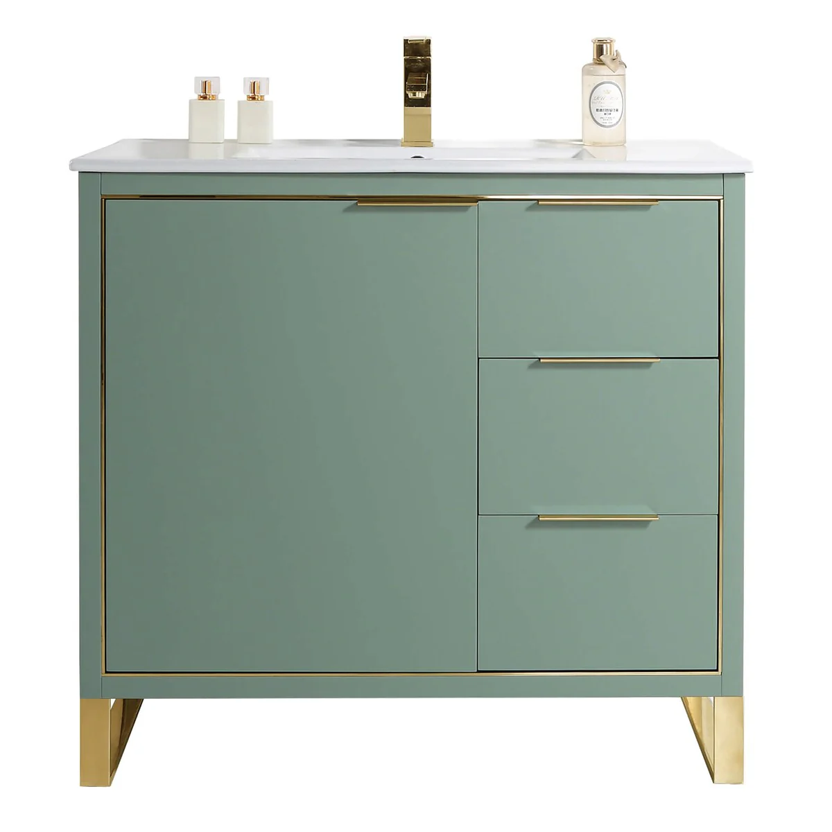 Fine Fixtures Opulence Collection Bathroom Vanity with White Ceramic Sink