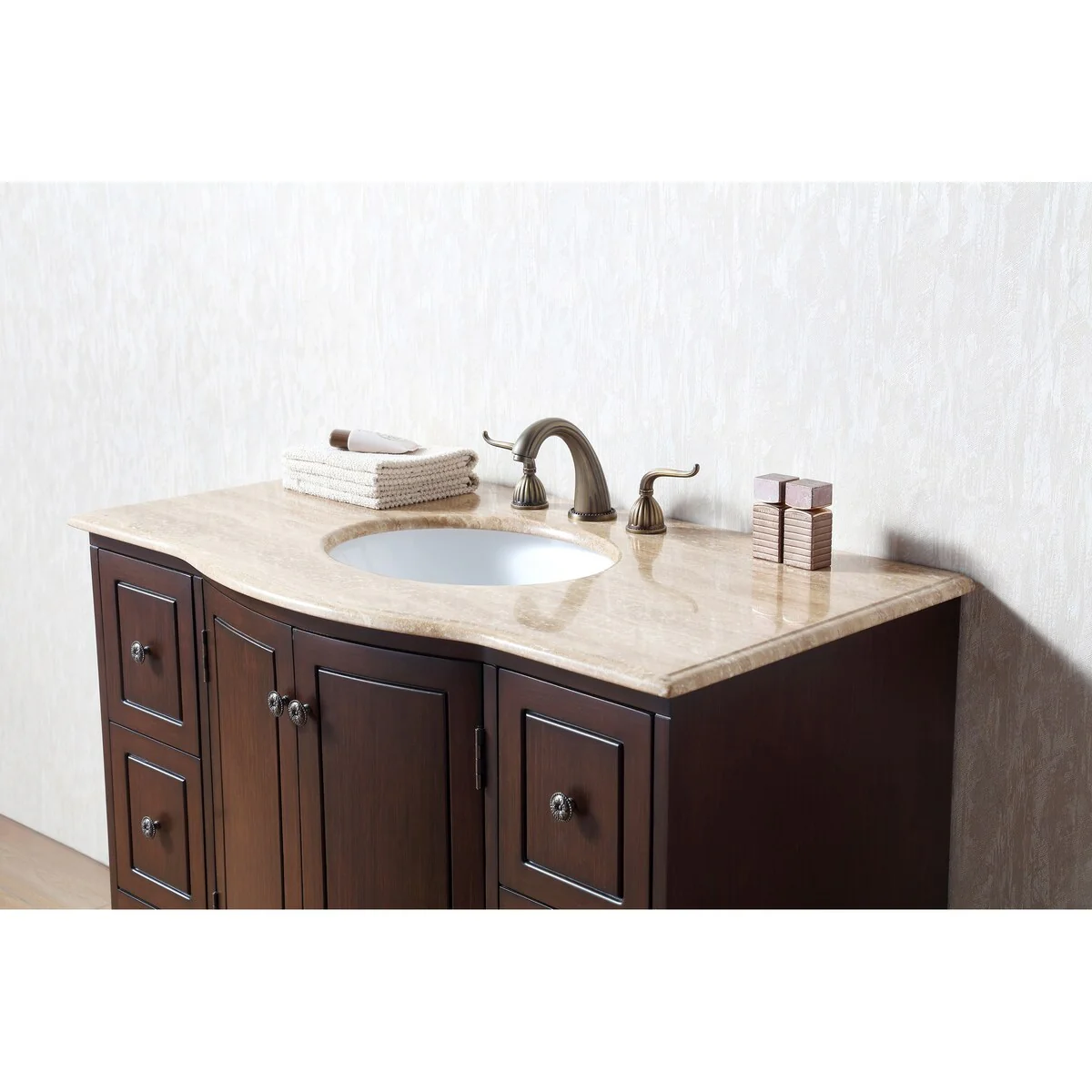 Stufurhome Alandra 40 Inches Dark Cherry Single Sink Bathroom Vanity - 40