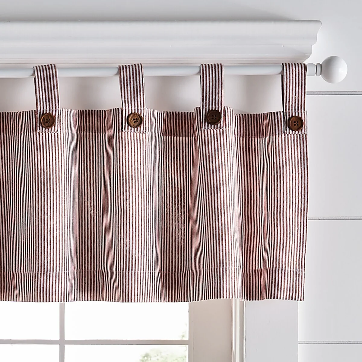 Tucker Ticking Stripe Kitchen Curtain Valance - 60