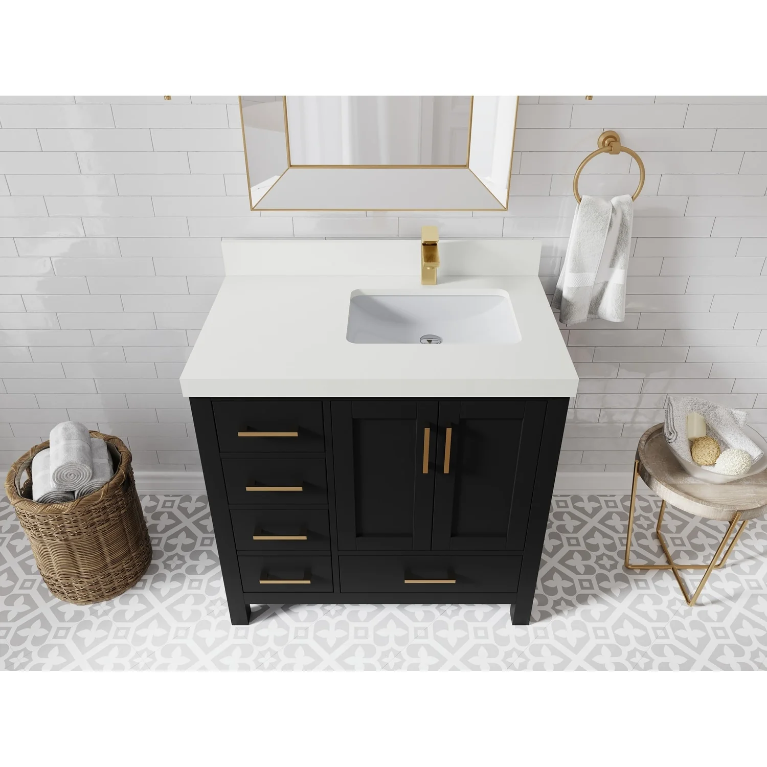 Willow Collections 36 in. W x 22 in. D Malibu Right Offset Sink Bathroom Vanity with Countertop