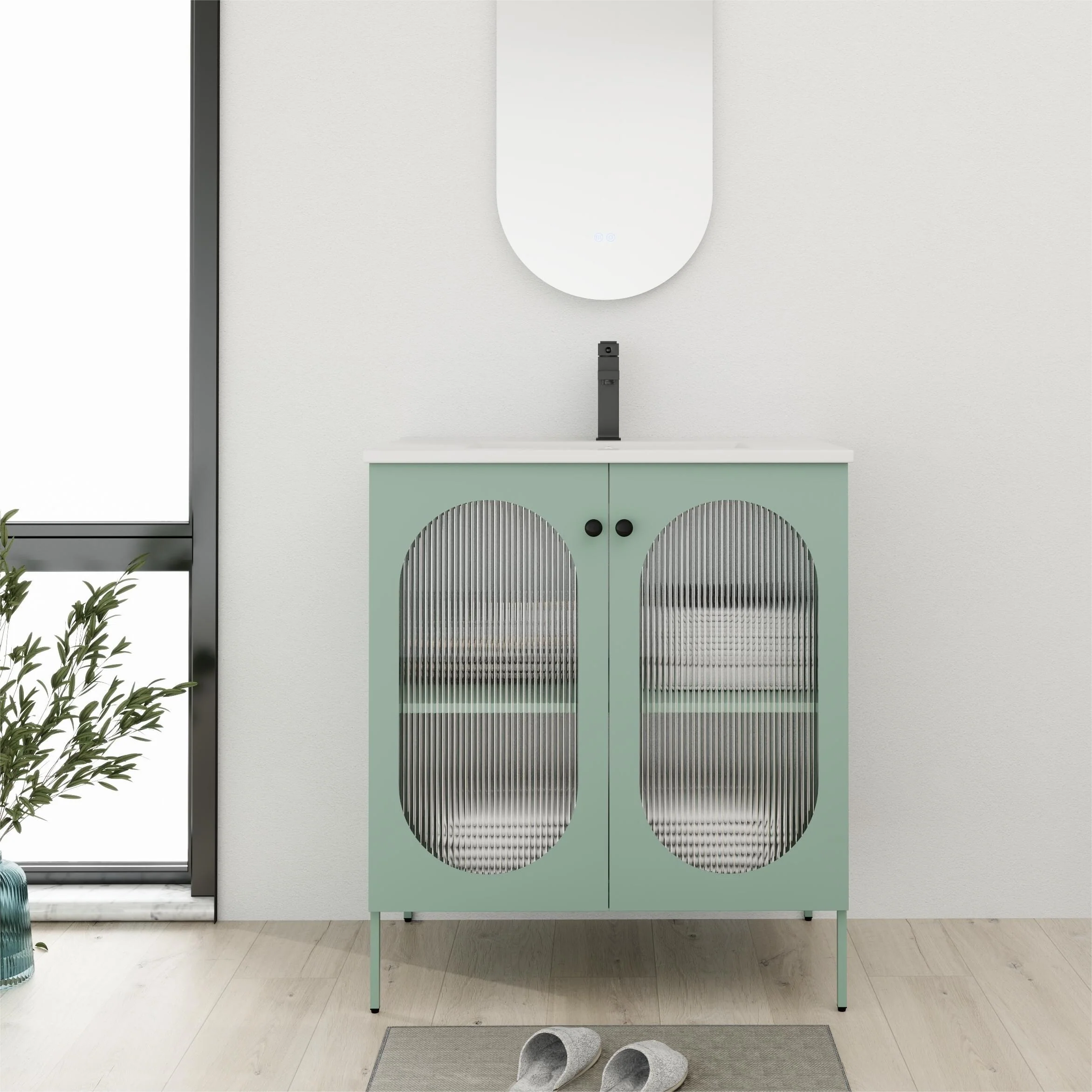 Bathroom Vanity With Sink In 30 Inch, Freestanding Bathroom Vanity With Soft Close Door