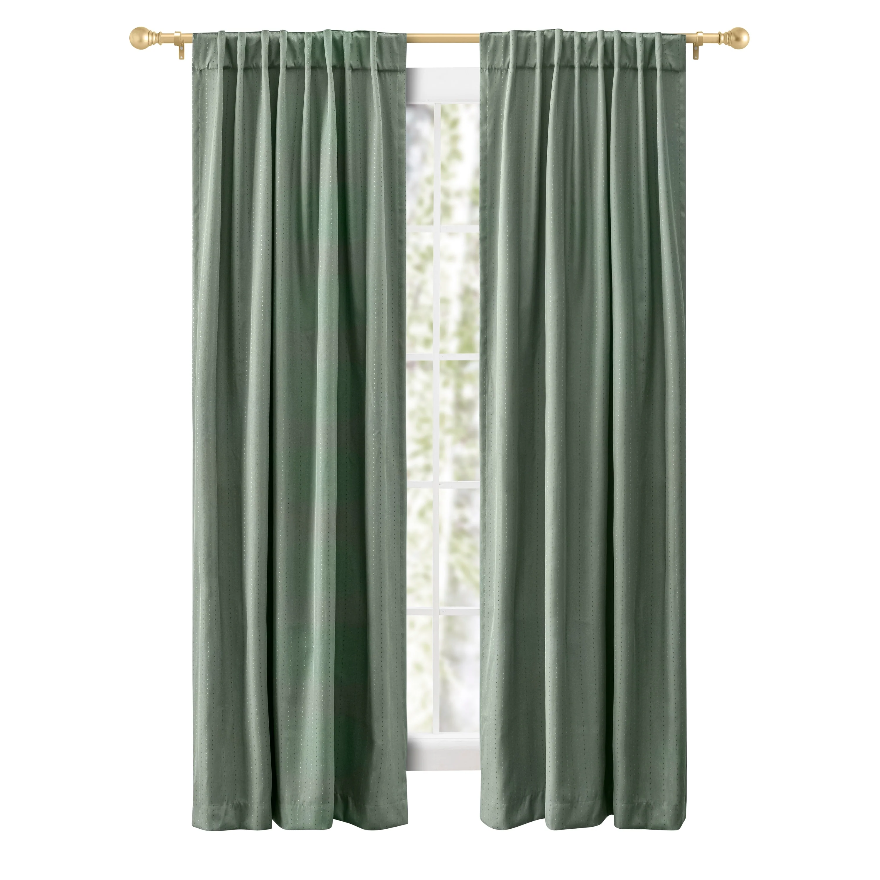 Grand Pointe Premium Dotted Rod Pocket w/Back tabs Curtain Panel