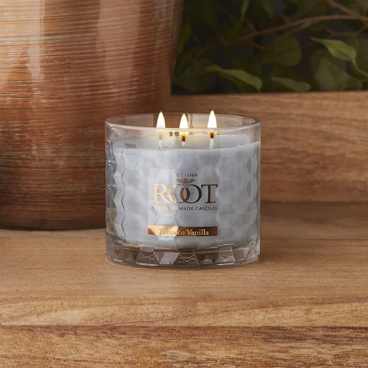 Root Tobacco Vanilla Scented 3-Wick Signature Honeycomb Jar - 12 oz