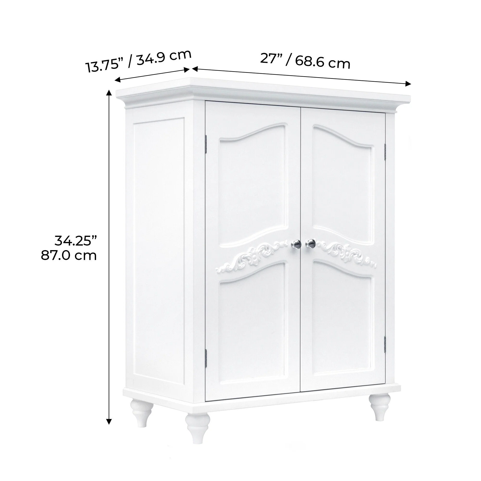 Teamson Home Versailles Freestanding Two-Door Floor Accent Cabinet