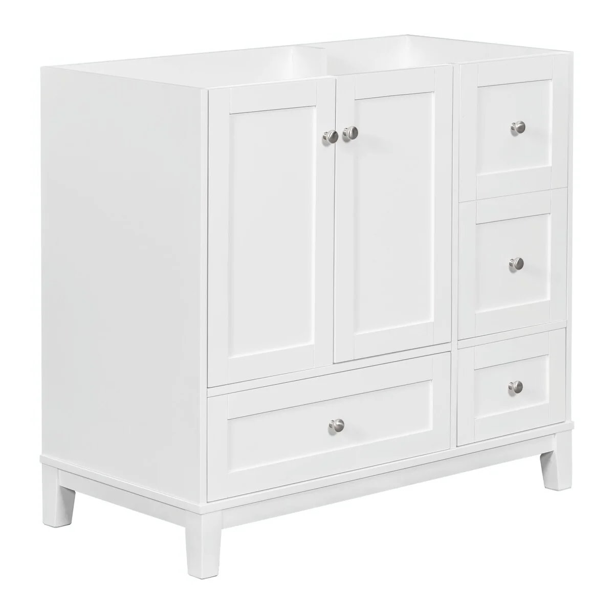 Modern 36-Inch Bathroom Vanity with Resin Sink and Ample Storage