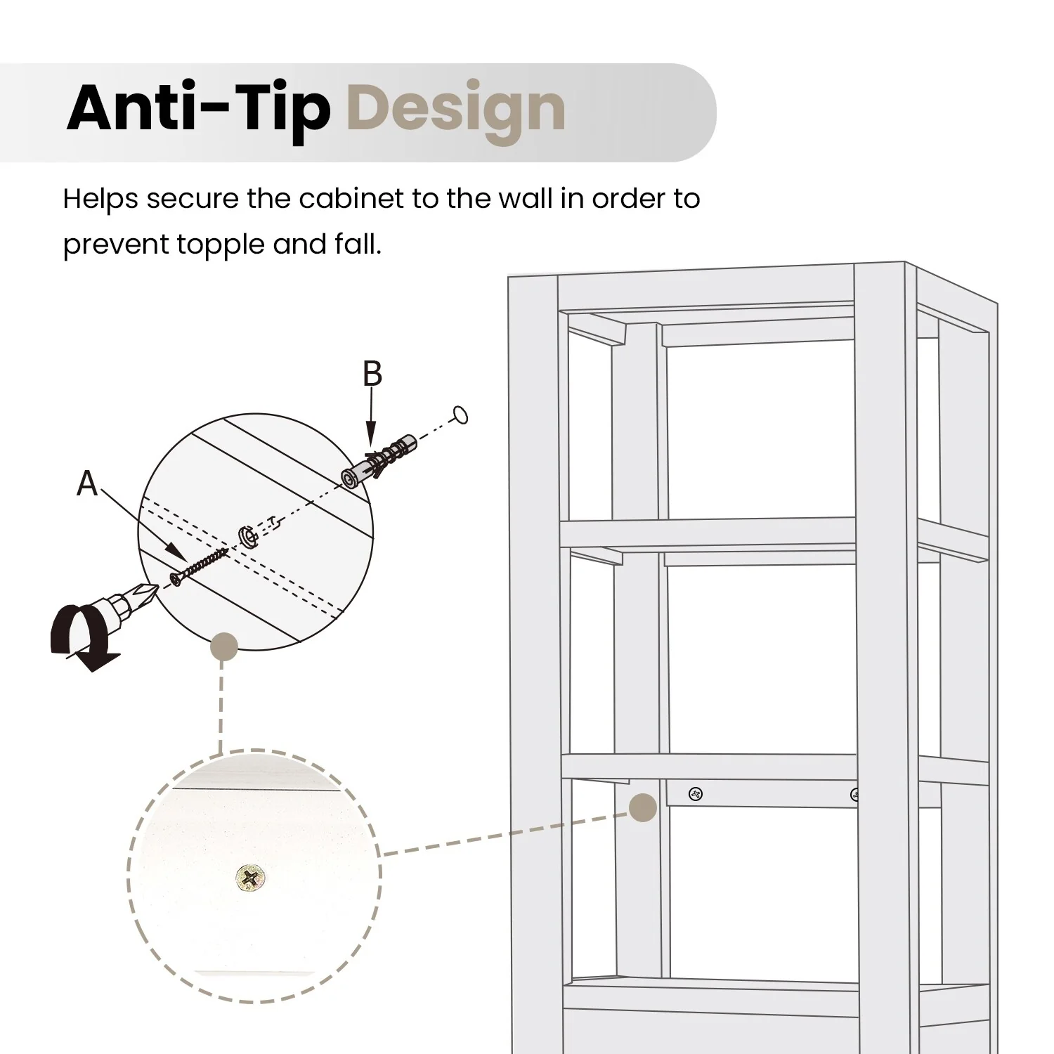Leon 22 in. Storage Cabinet for Bathroom, Kitchen and Living Room