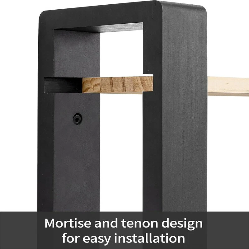 Wall Mounted Shelving Unit All Pine Wood 3 Tier Large Shelf