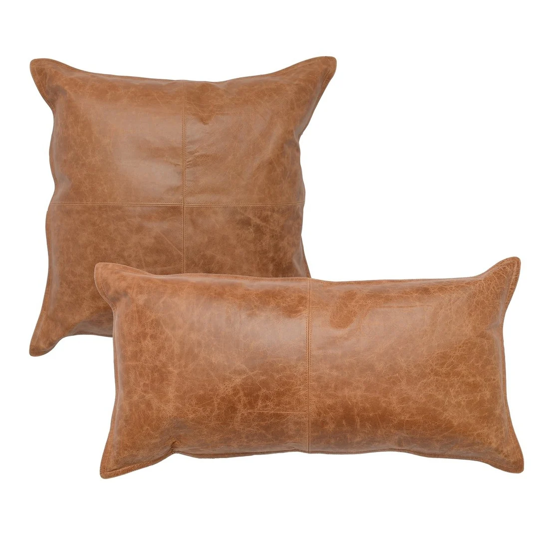 Strick & Bolton Lindi Leather 22-inch Throw Pillow