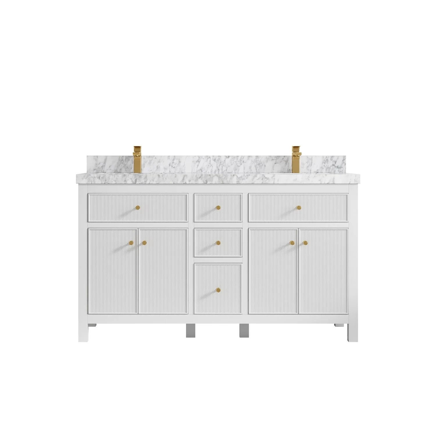 Willow Collections 60 in. W x 22 in D. Sonoma Free Standing Reeded Double Sink Bathroom Vanity with Countertop