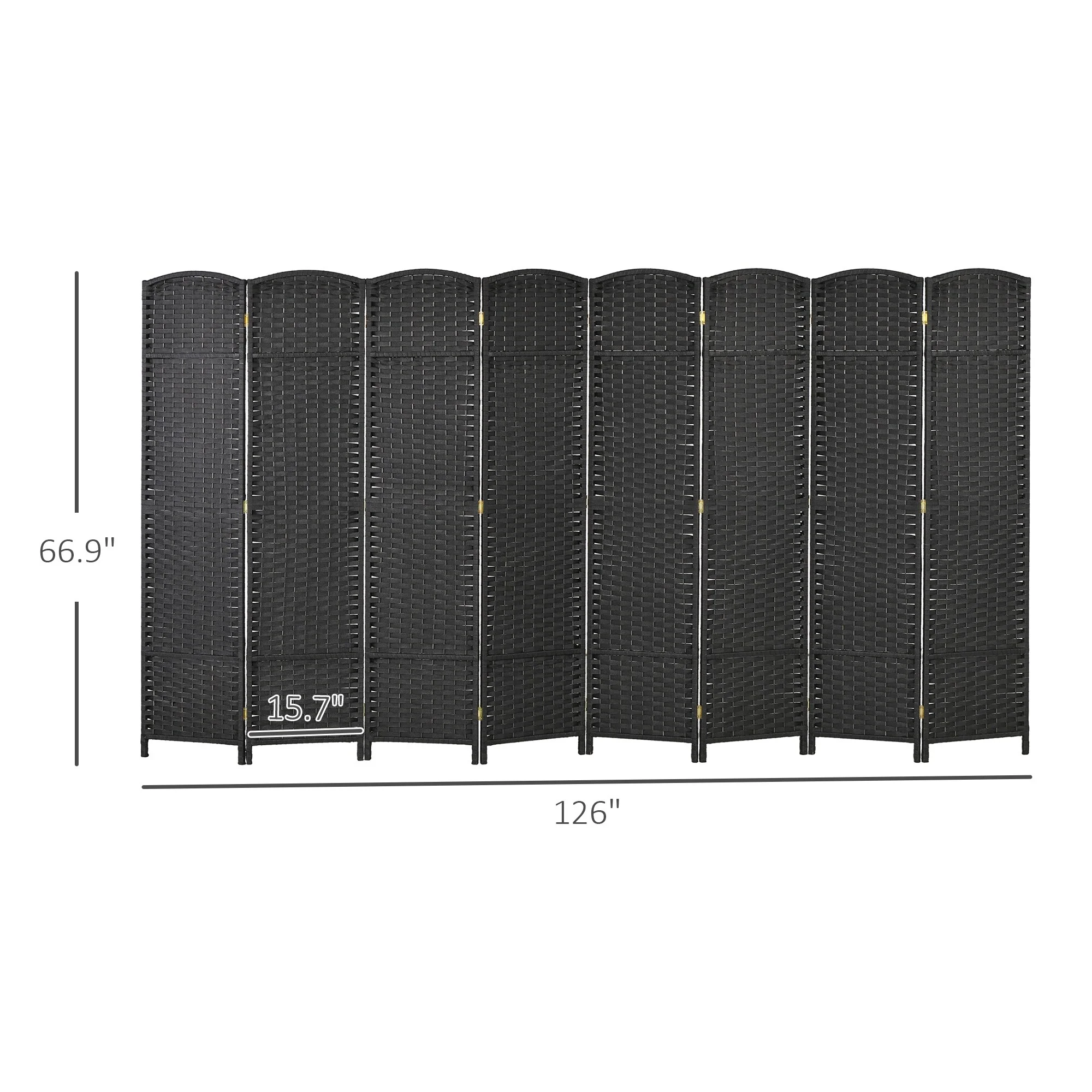 HOMCOM Room Divider, 8 Panel Folding Privacy Screen, 5.6' Tall Freestanding Wall Partition