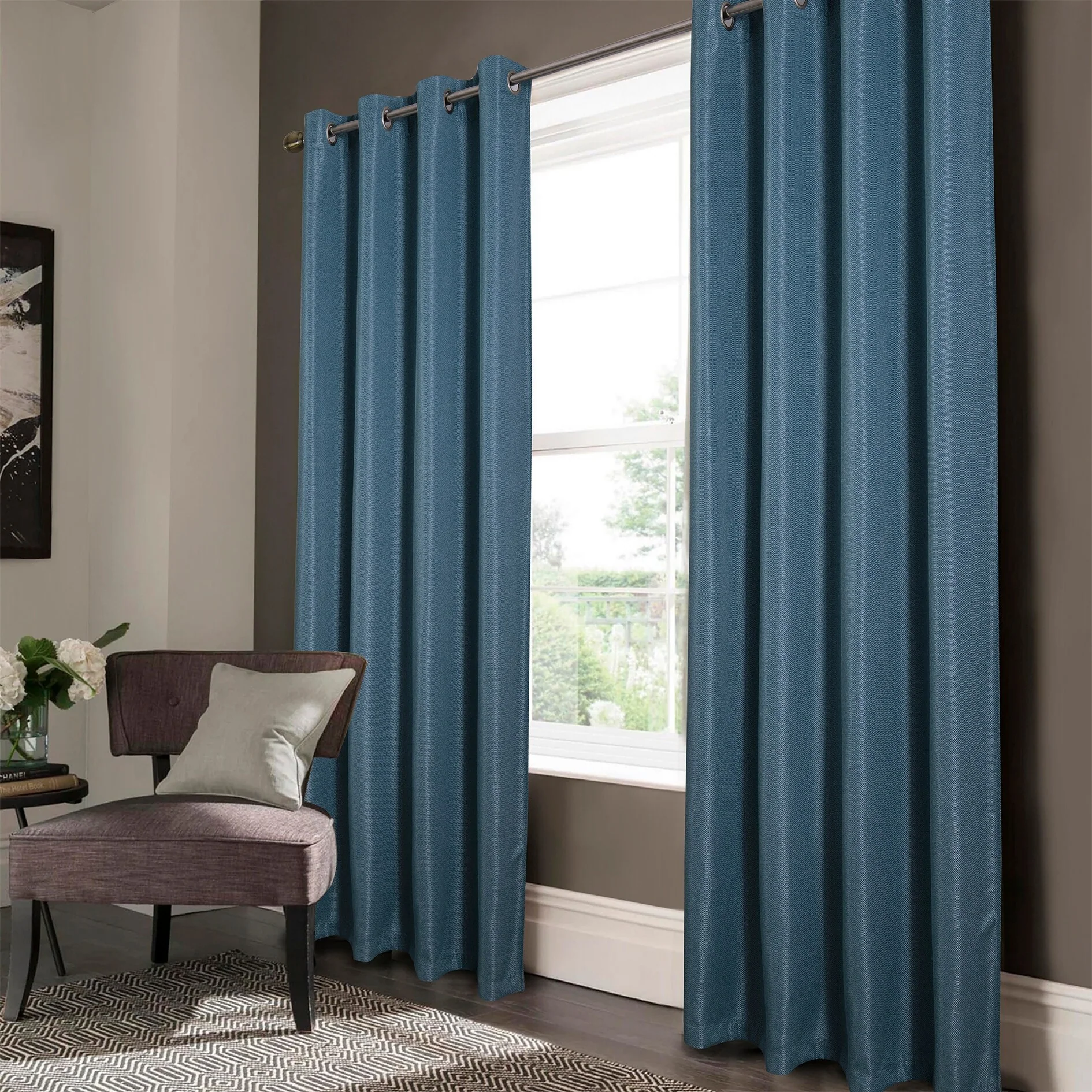 Lucas Textured Jacquard Blackout Window Curtain Panel