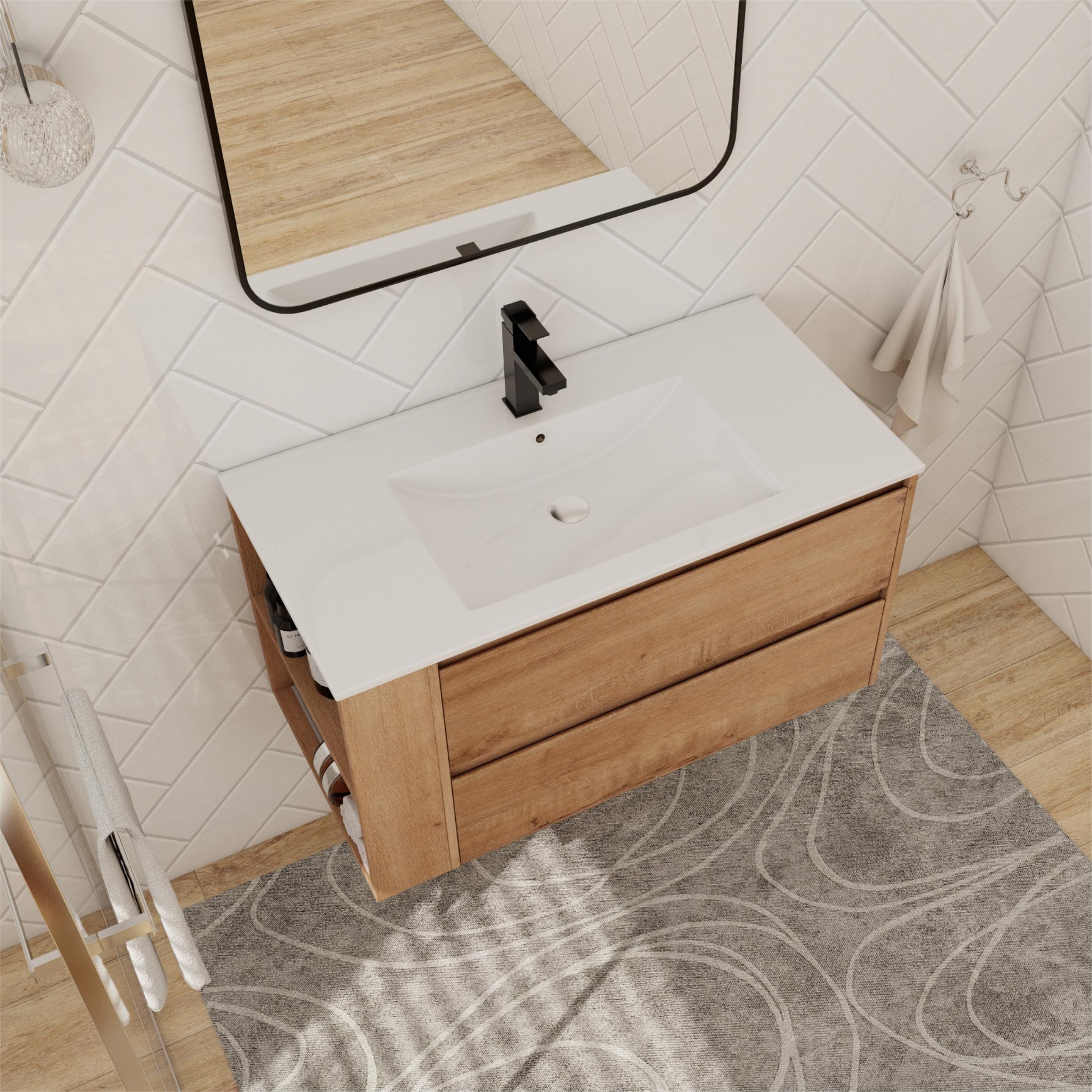 Beingnext 30''/36'' Single Sink Floating Bathroom Vanity with Soft Close Drawer and Adjustable Shelf