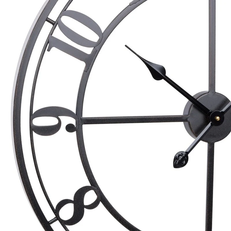 Selene Round Metal Modern Farmhouse Wall Clock - 30.5