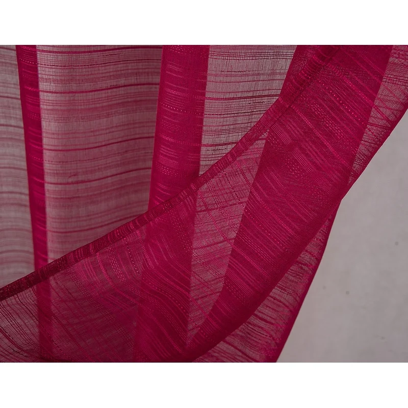Erica Striped Doily Single Grommet Curtain Panel - (1x) 54 x 90 in. - (1x) 54 x 90 in.