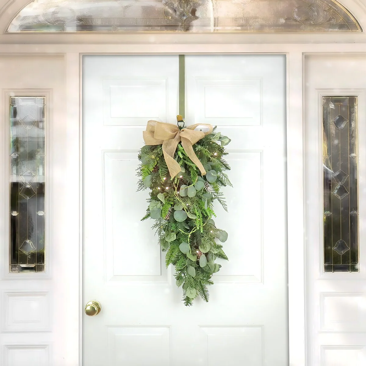 National Tree Company 28 in. HGTV Home Collection Swiss Chic Sprays, Blue,Champagne (Set of 2) - 28 in