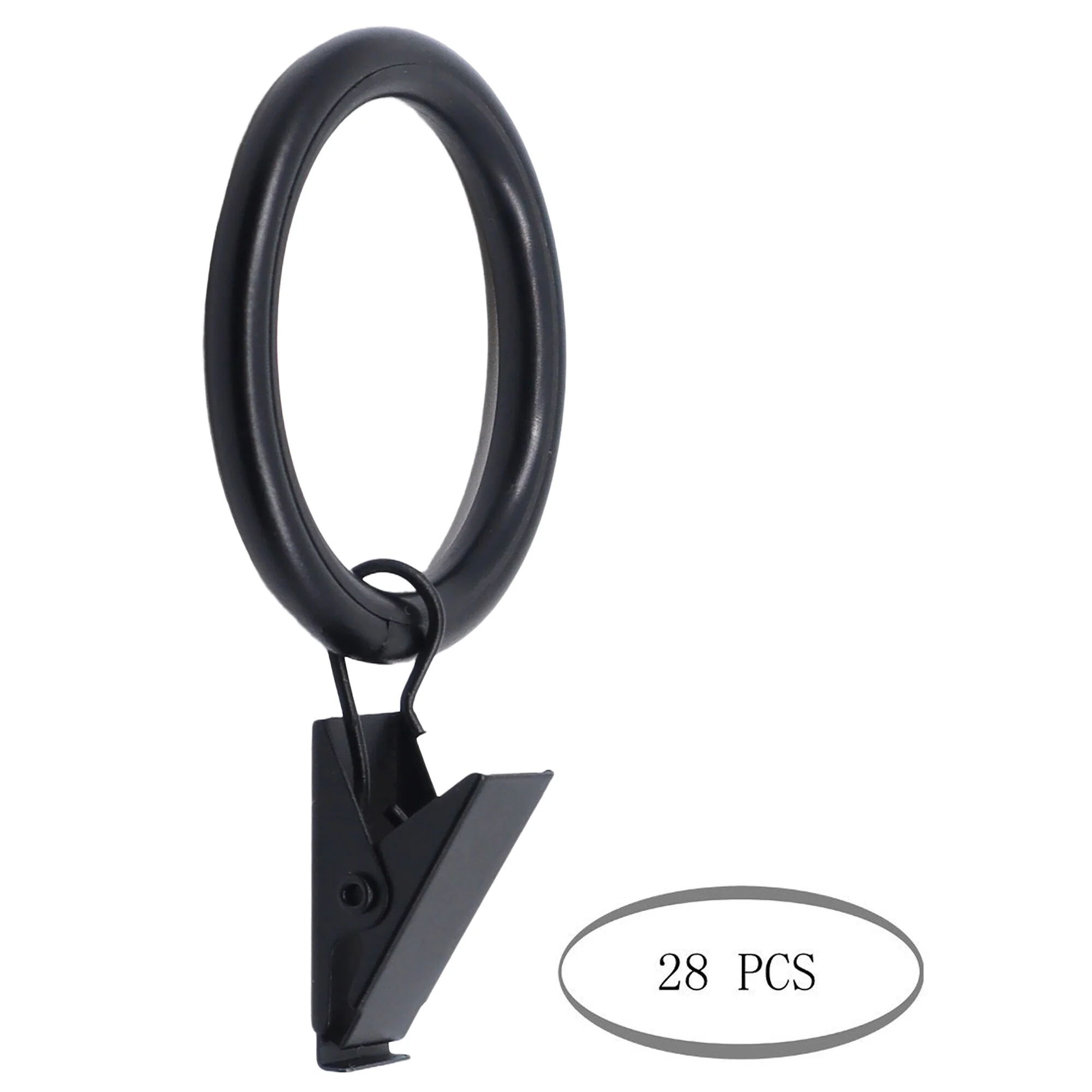 Meriville Drapery Curtain Rings with Clip - 1.5-Inch Inner Diameter with insert