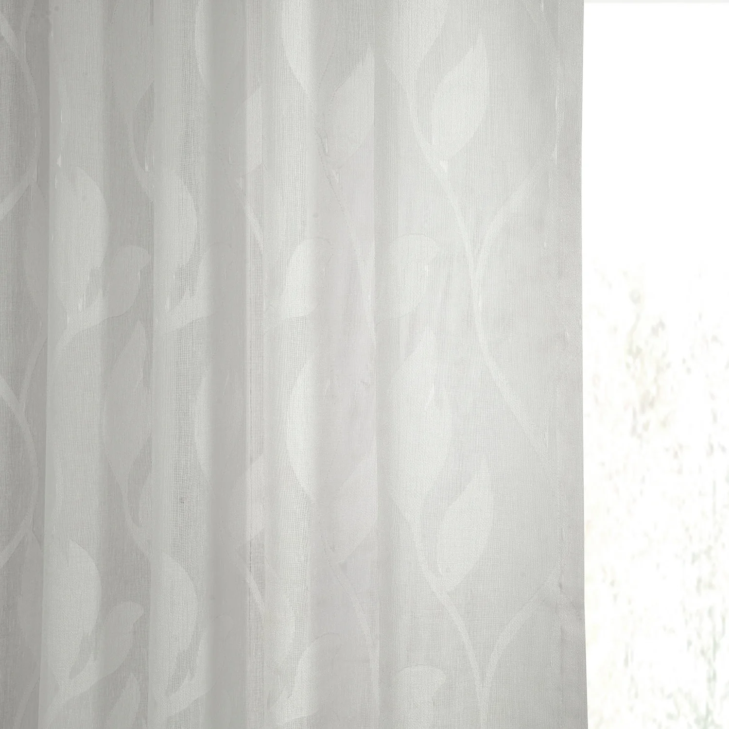 Exclusive Fabrics Avignon Vine Patterned Faux Linen Sheer Curtain (1 Panel)