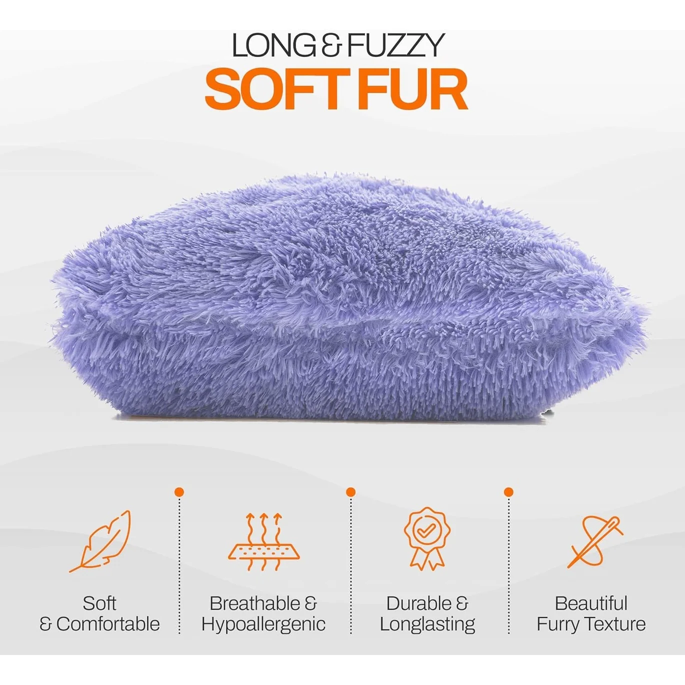 Cheer Collection Shaggy Long Hair Throw Pillows (Set of 2)