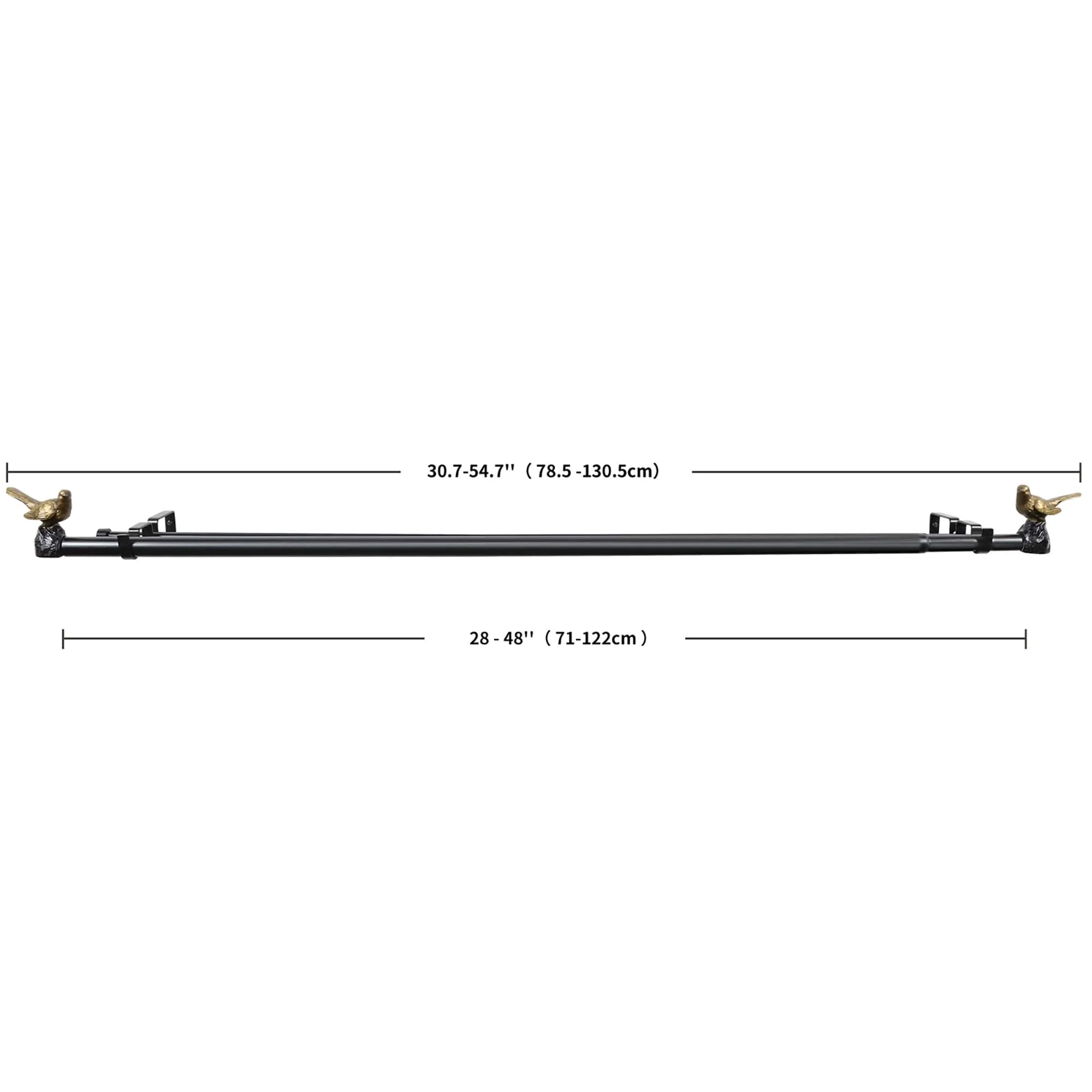 MERIVILLE 1-Inch Diameter Double Window Curtain Rod, Bird Finials