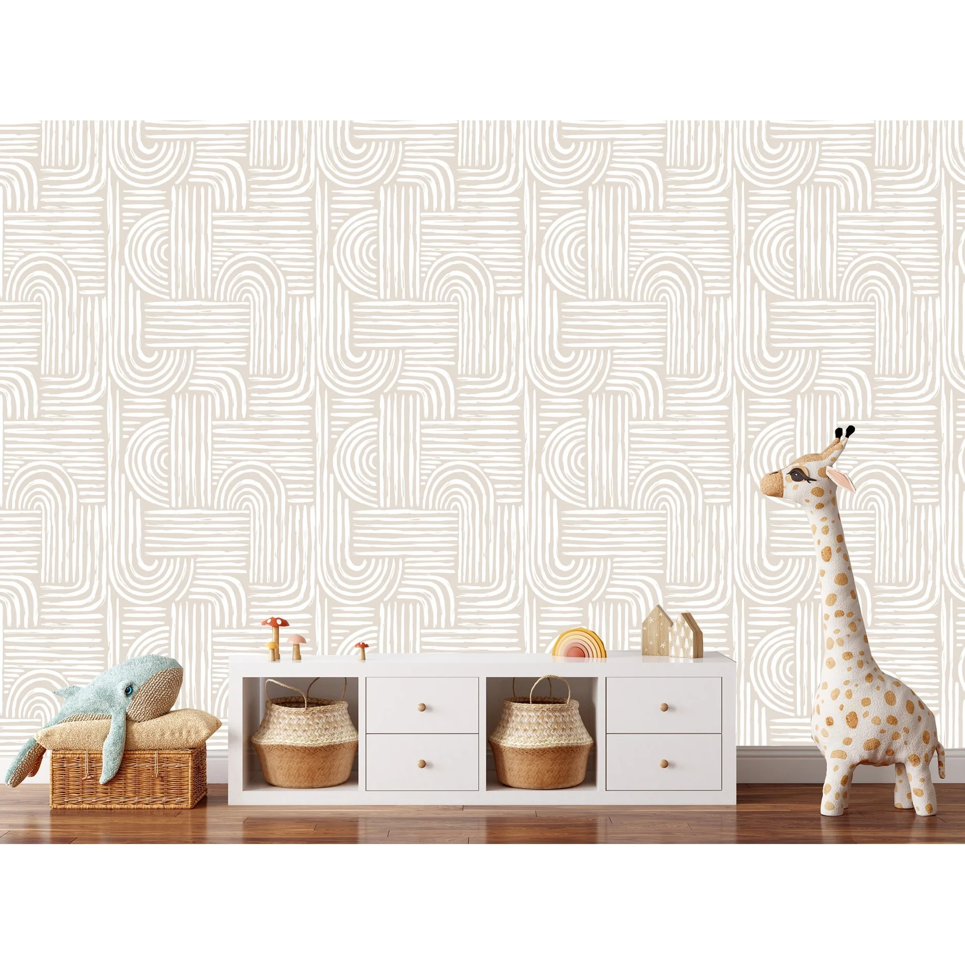 Brush Stroke Shapes Wallpaper Peel and Stick