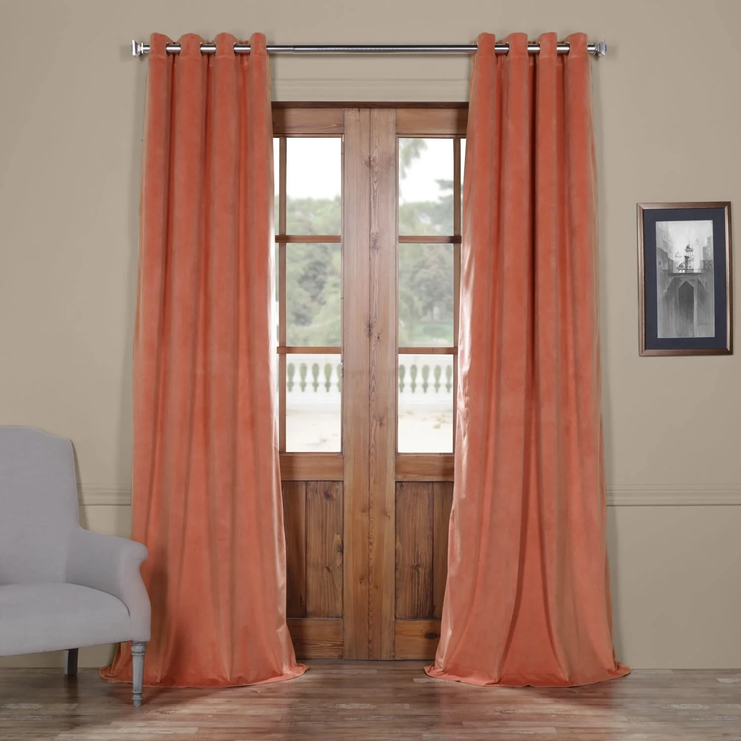 Exclusive Fabrics Signature Blackout Velvet Grommet Curtain (1 Panel)