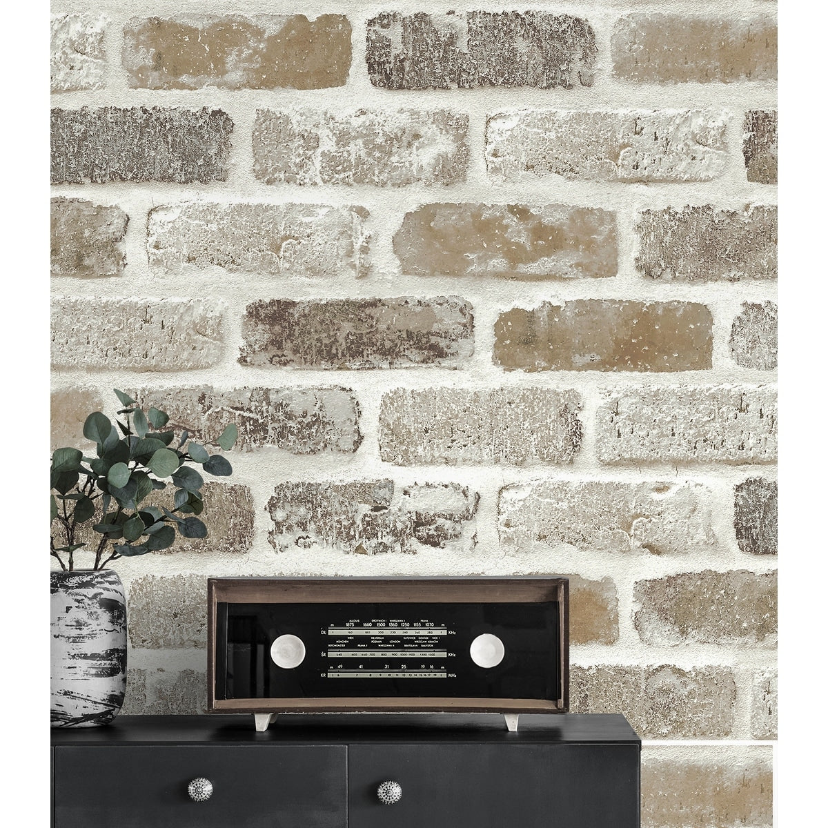 NextWall Washed Brick Peel and Stick Removable Wallpaper