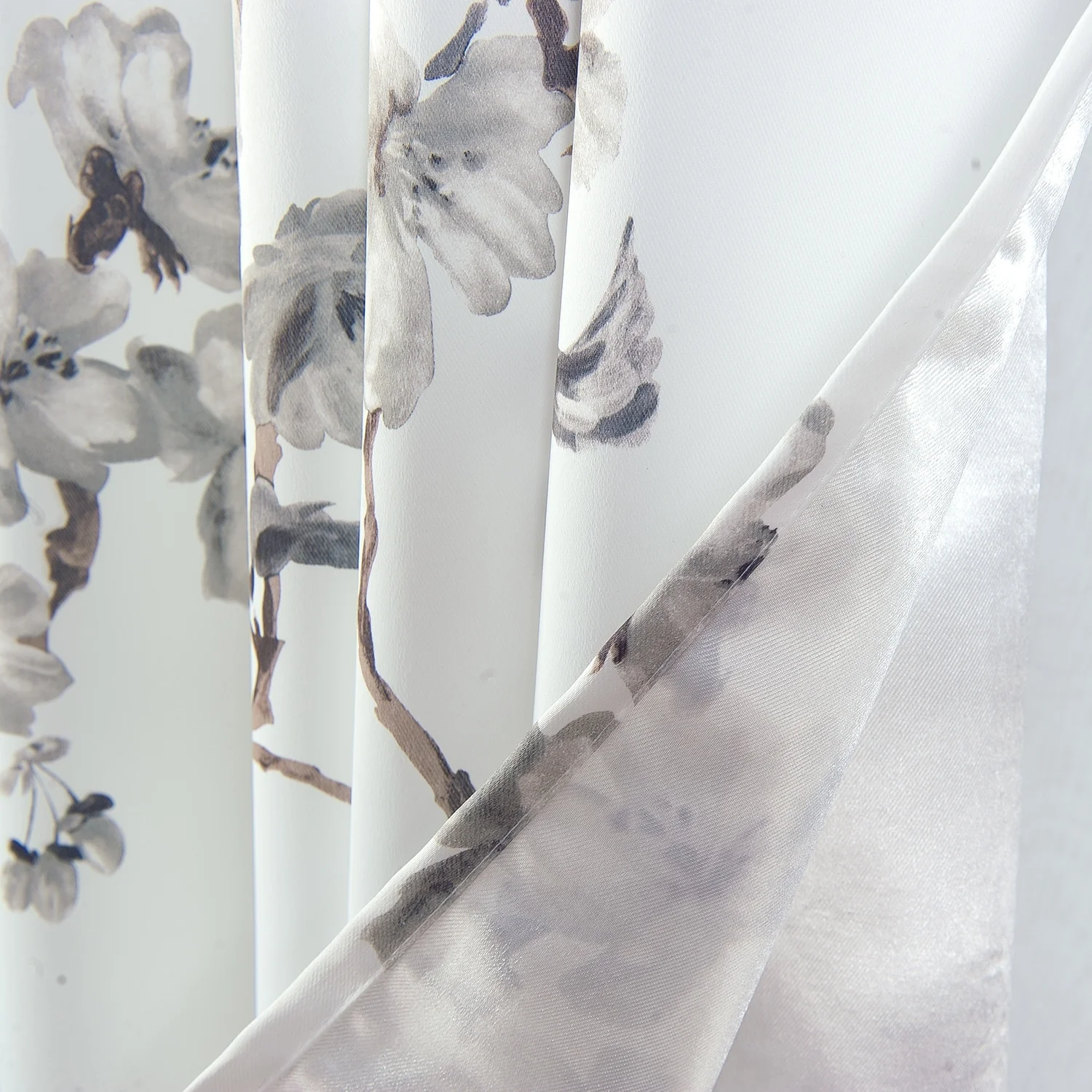 Lily Flowers Blackout Window Curtain 90 inch