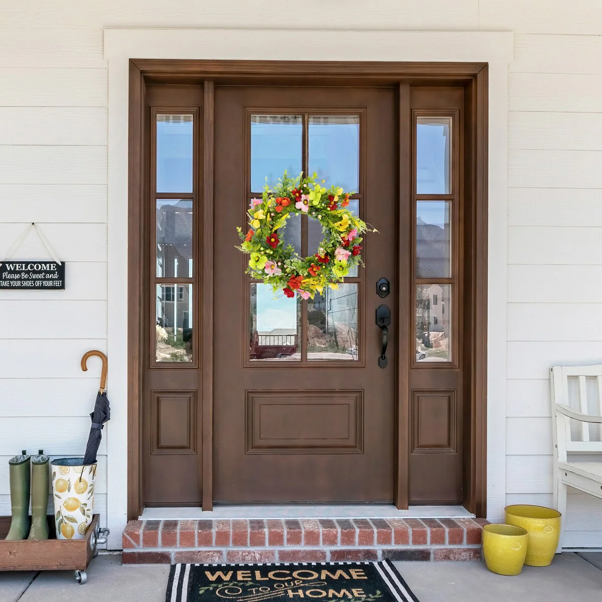 Poppy and Eucalyptus Spring Wreath - 26