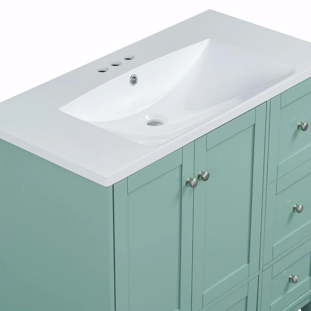 Modern 36-Inch Bathroom Vanity with Resin Sink and Ample Storage