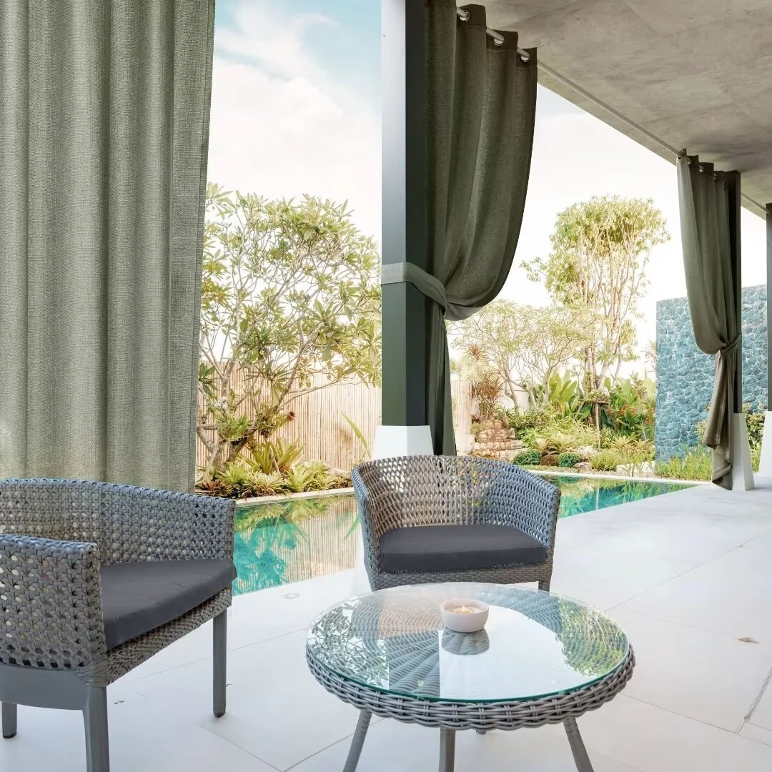 Outdoor Gobi Tweed Woven UV Protected Privacy Grommet Panel