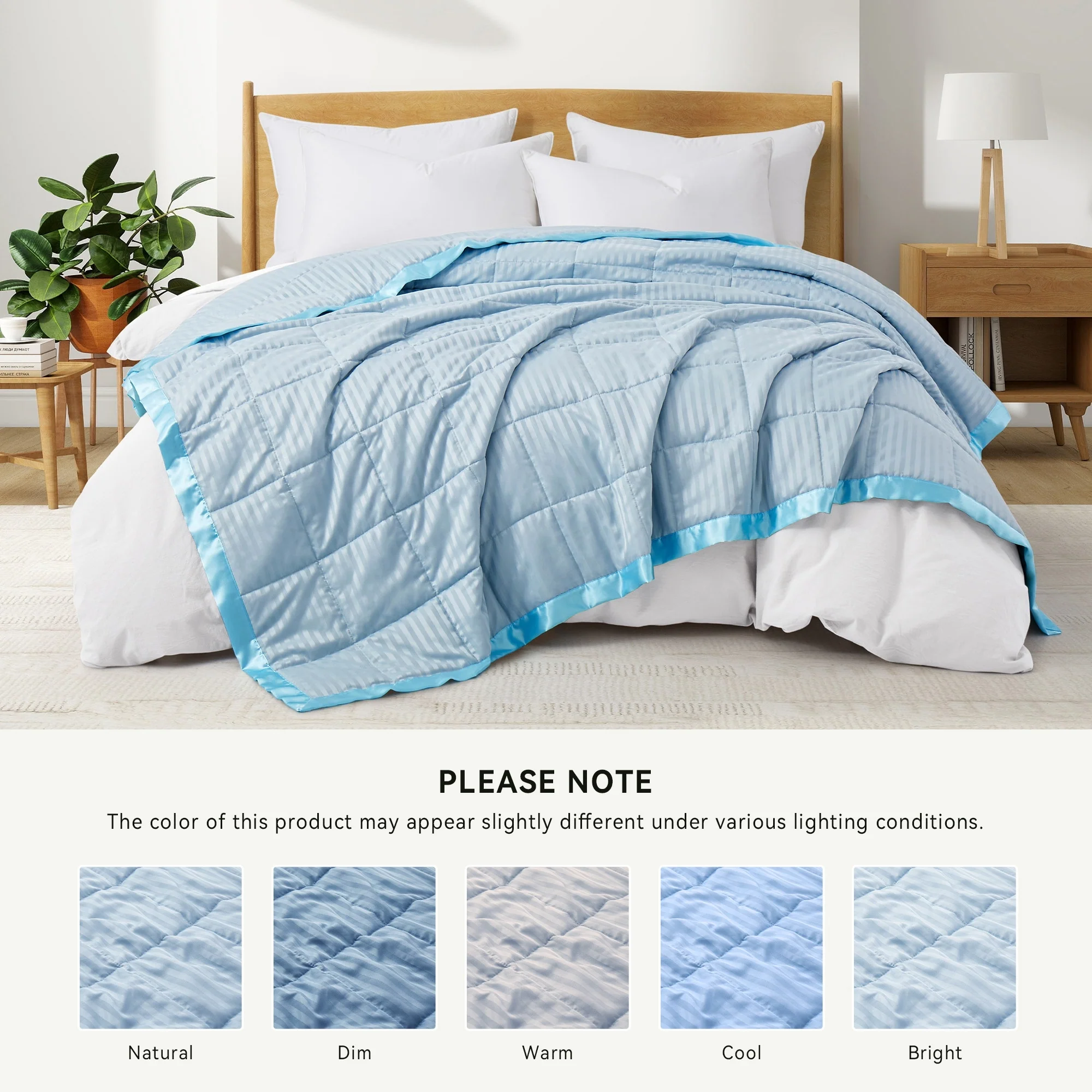 Hotel Quality Luxury All Season Jacquard Soft Bed Blanket with Satin Trim, Cozy and Warm