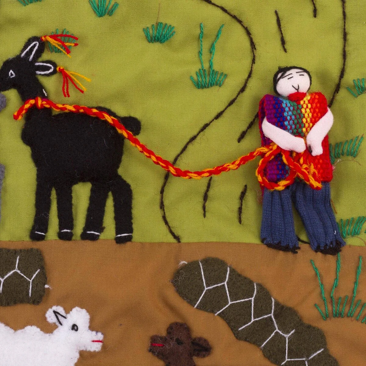 Novica Handmade Andean Enchantment Cotton Applique Wall Hanging