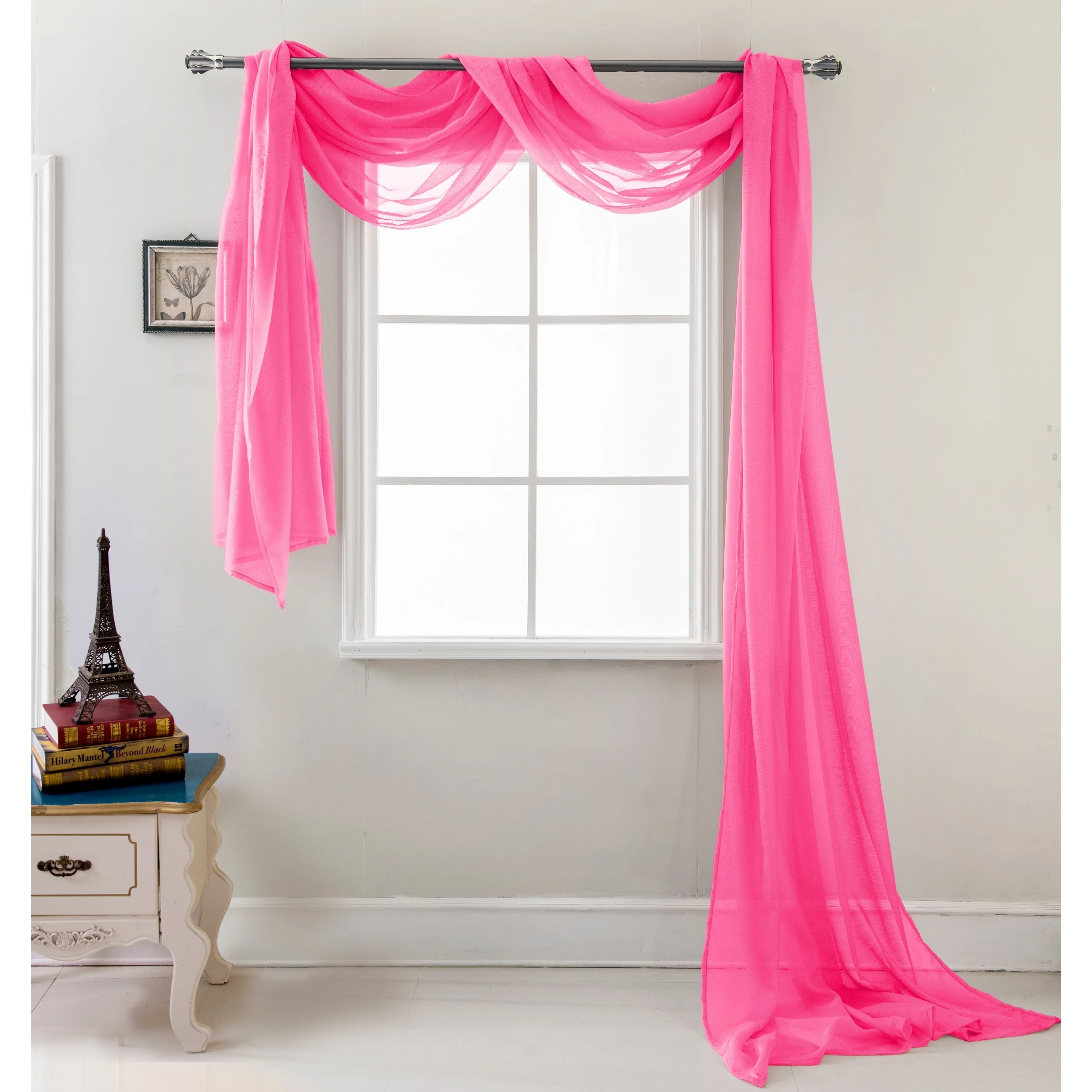 Celine Solid Sheer Curtain Canopy Bed Wedding Scarf
