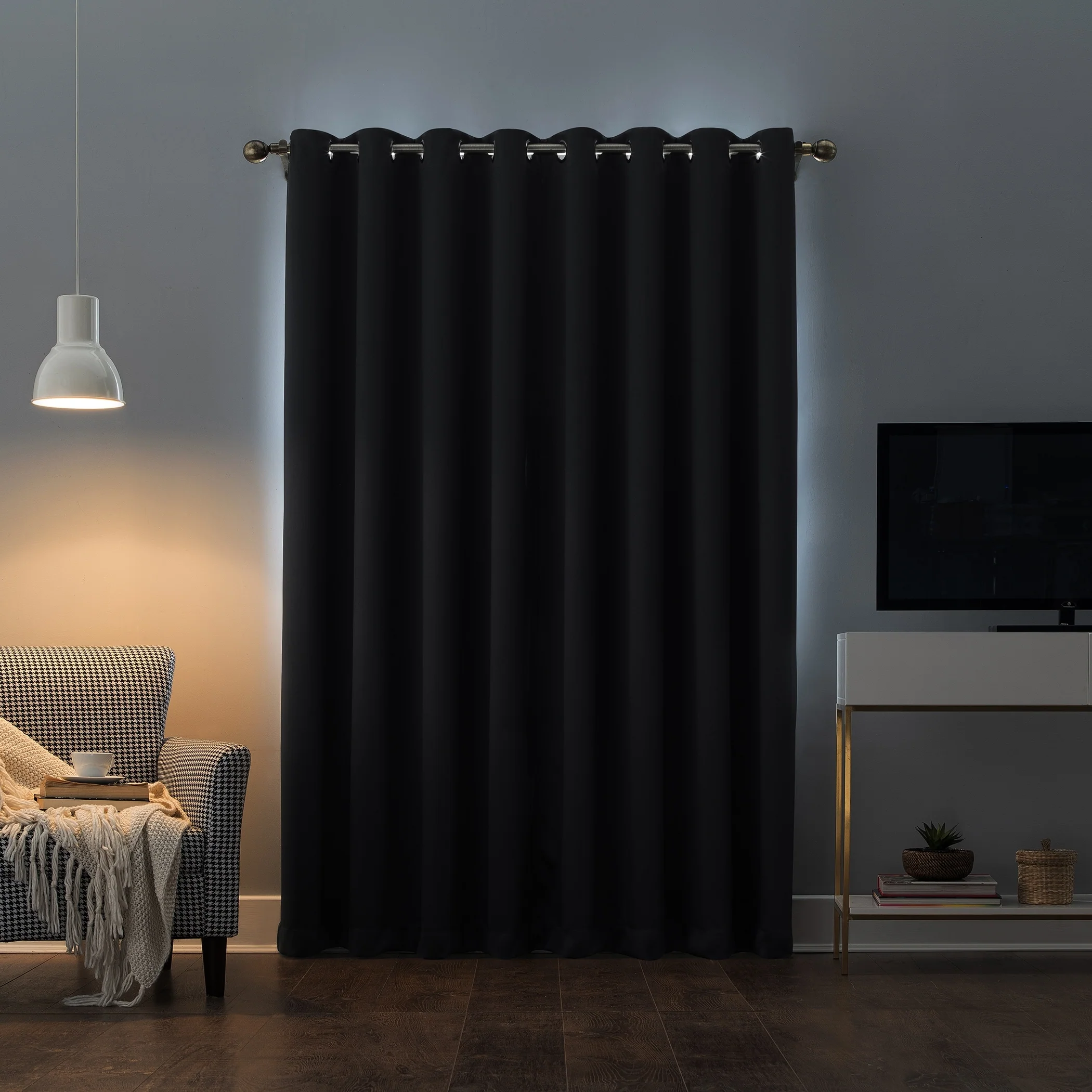 Sun Zero Oslo Theater Grade Extreme Total Blackout Grommet 1-Piece Curtain Panel, Single Panel